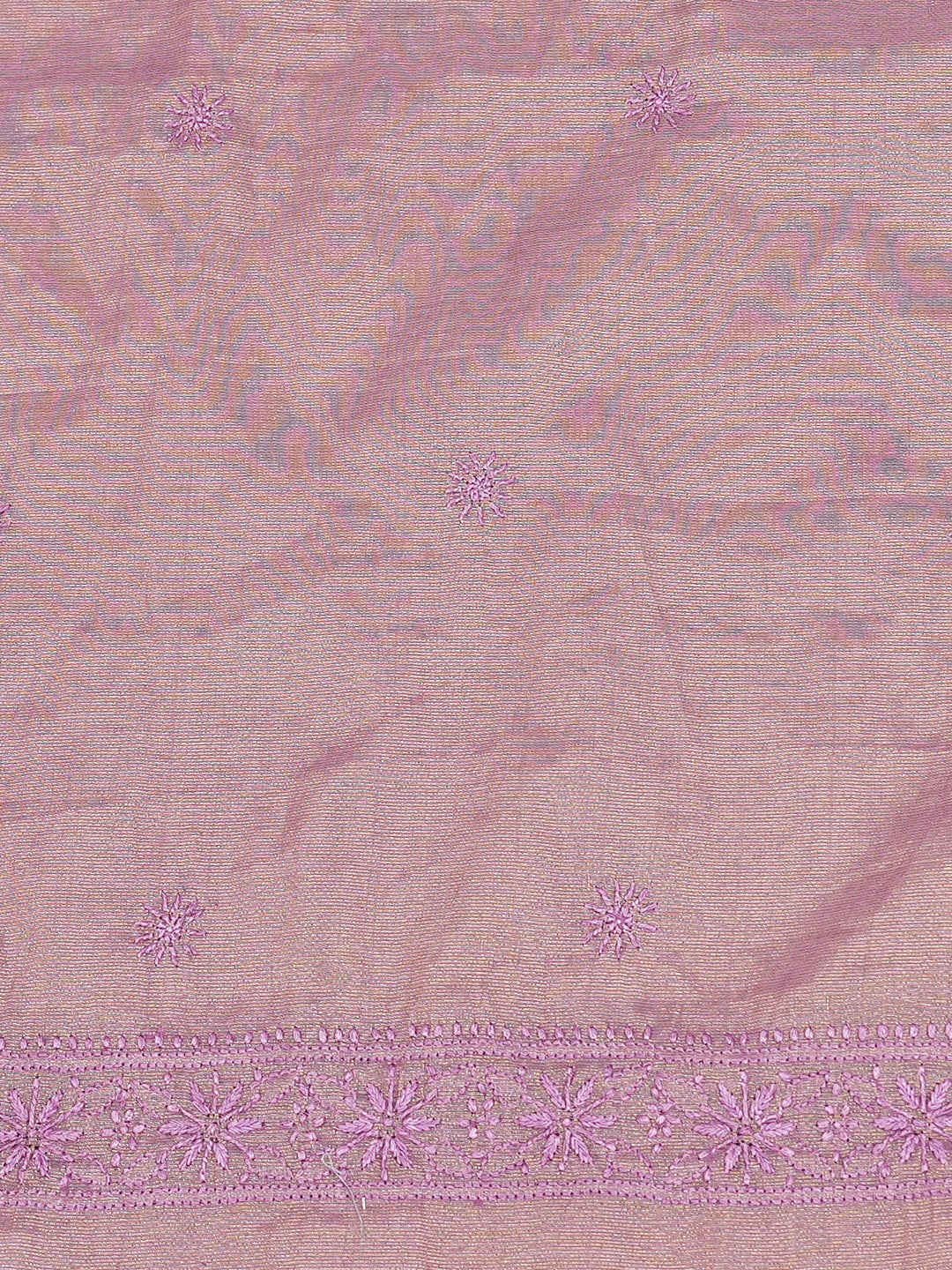 Ada Hand Embroidered Mauve Tissue Lucknowi Chikankari Unstitched Men's Kurta Piece 01A750337