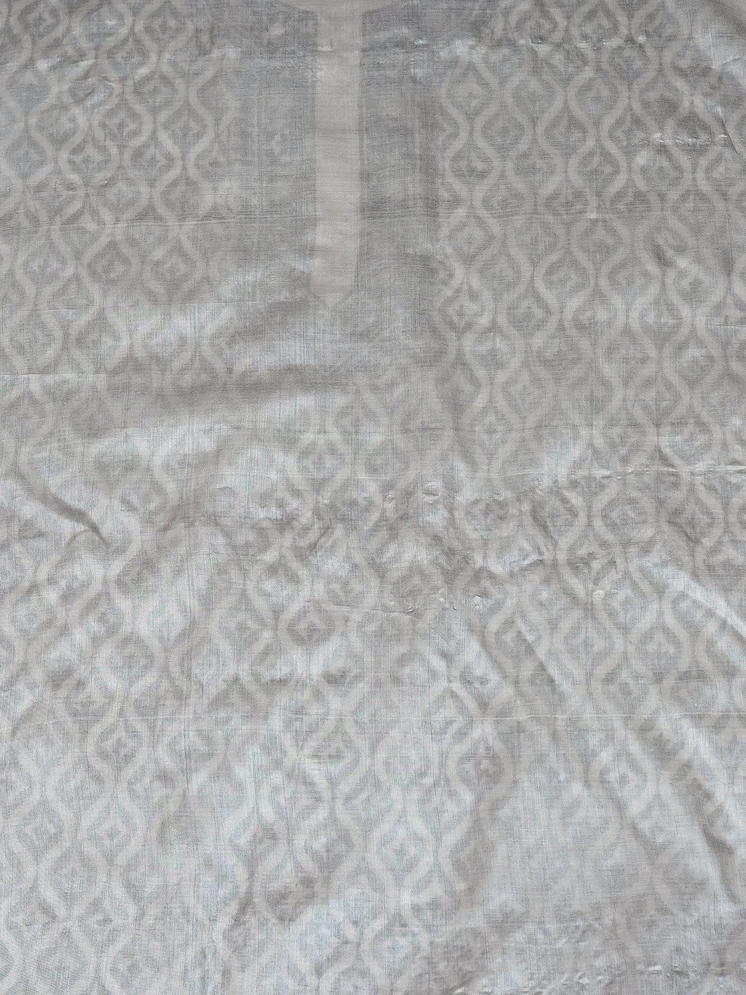 Ada Hand Embroidered Grey Silk Lucknowi Chikankari Unstitched Men's Kurta Piece 01A795231