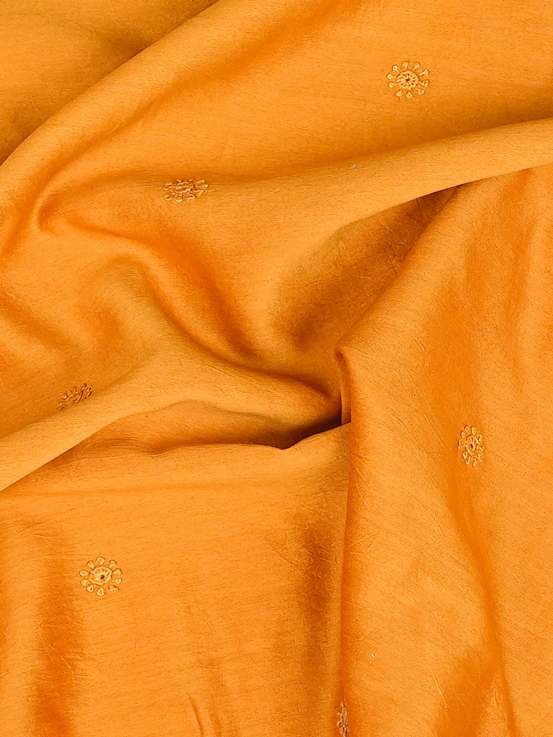 Ada Hand Embroidered Mustard Chanderi Lucknowi Chikankari Unstitched Men's Kurta Piece 01A795356