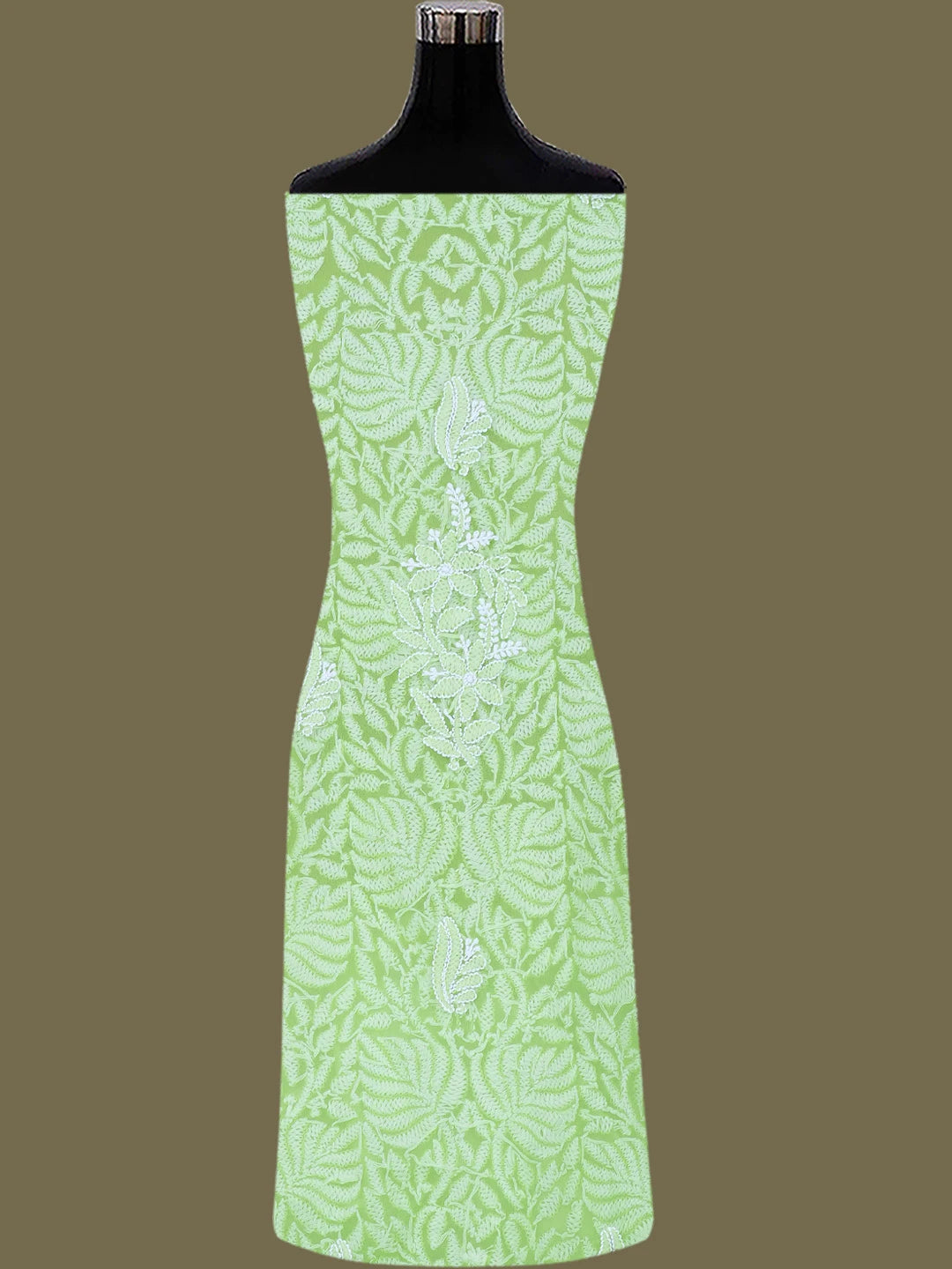 Ada Hand Embroidered Green Georgette Lucknowi Chikankari Unstitched Suit Piece 01A793444