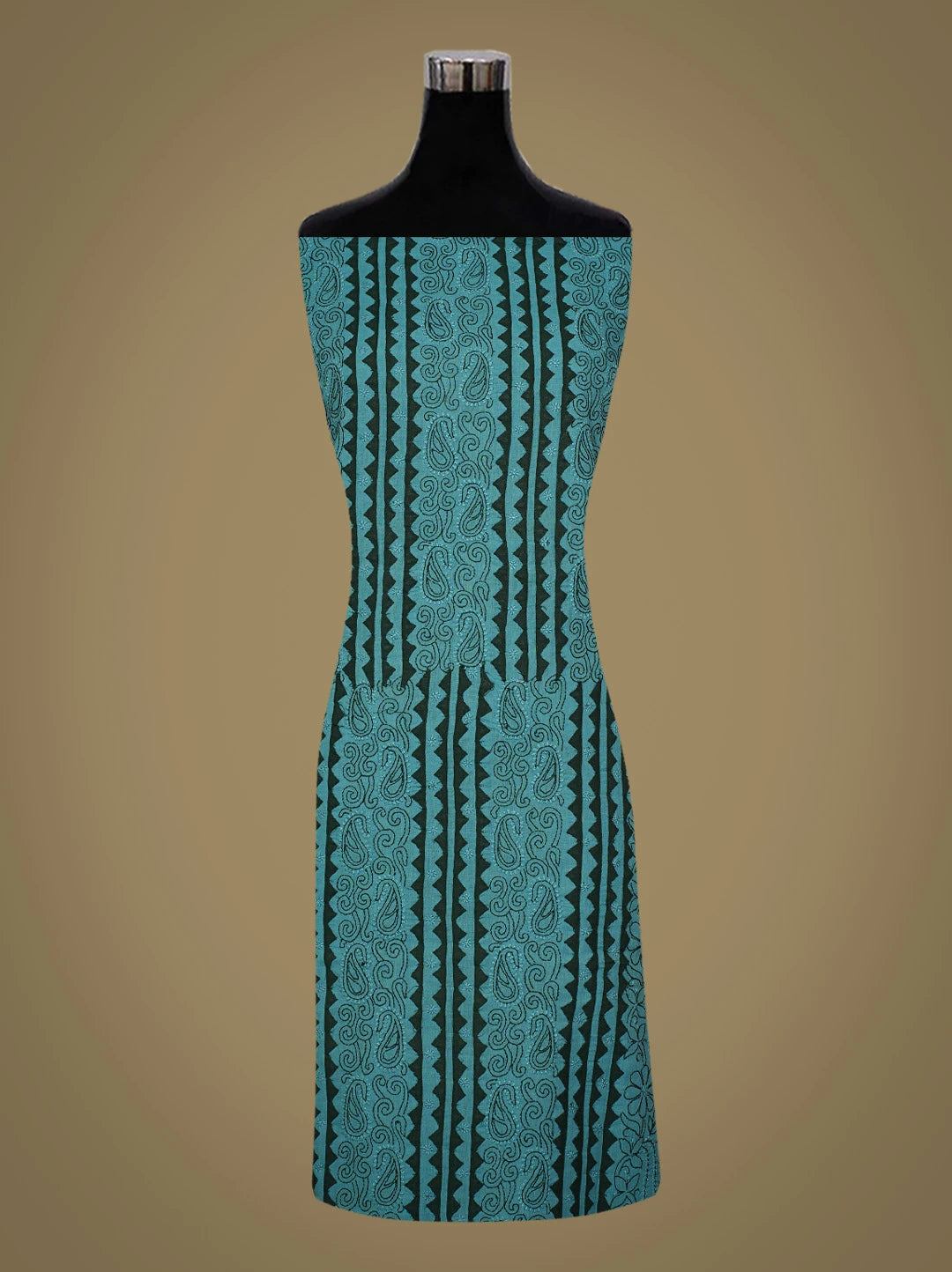 Ada Hand Embroidered Teal Blue Cotton Lucknowi Chikankari Unstitched Suit Piece 01A487501