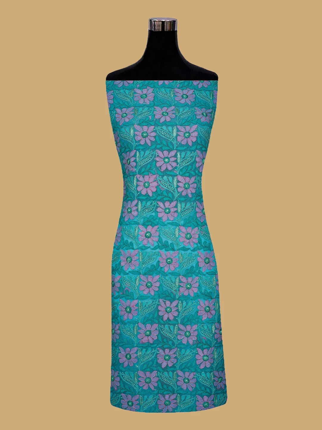 Ada Hand Embroidered Blue Georgette Lucknowi Chikankari Unstitched Suit Piece 01A779869
