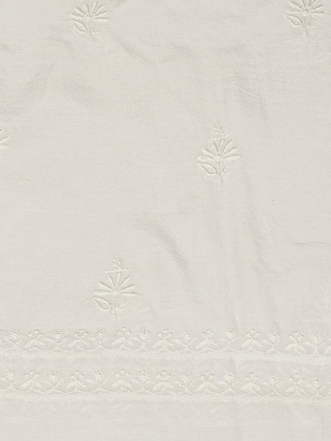 Ada Hand Embroidered White Muslin Lucknowi Chikankari Unstitched Suit Piece 01A576500