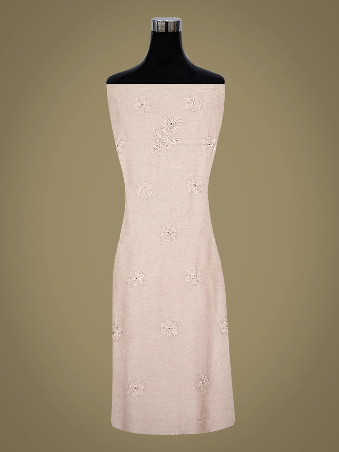 Ada Hand Embroidered Rosy Brown Muslin Lucknowi Chikankari Unstitched Kurta Dupatta Set 01A798324