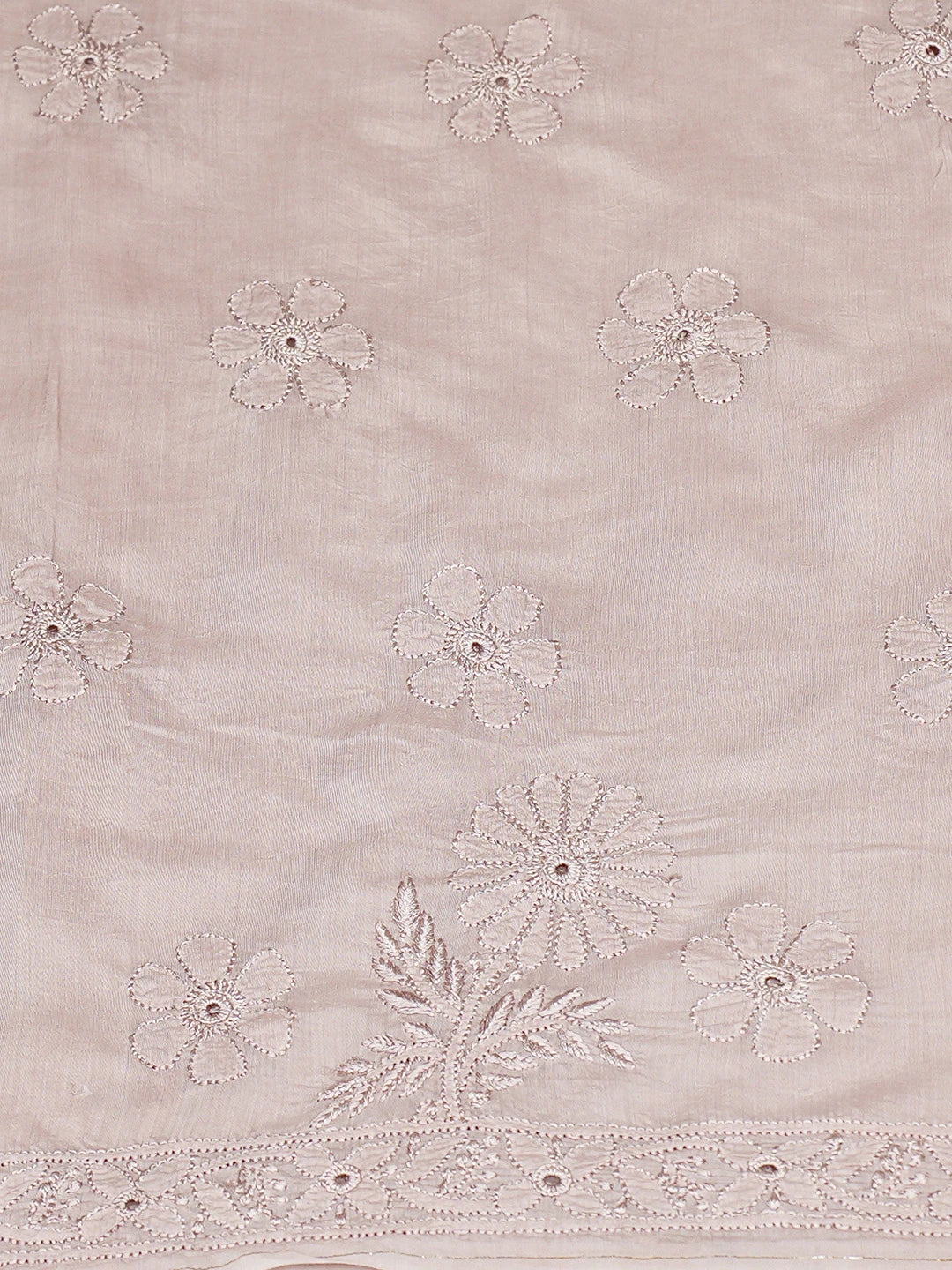 Ada Hand Embroidered Rosy Brown Muslin Lucknowi Chikankari Unstitched Kurta Dupatta Set 01A798324