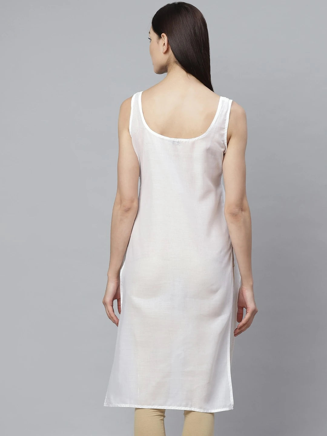 Ada Lime Green and White Cotton Long Slips Combo of 2  A279853.