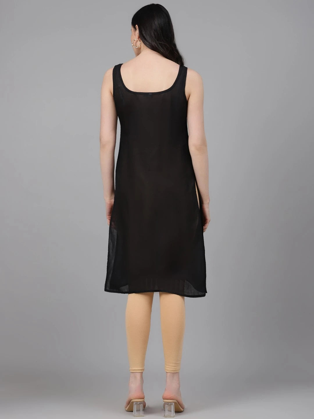 Ada Lime Green and Black Cotton Long Slips Combo of 2  A286113.