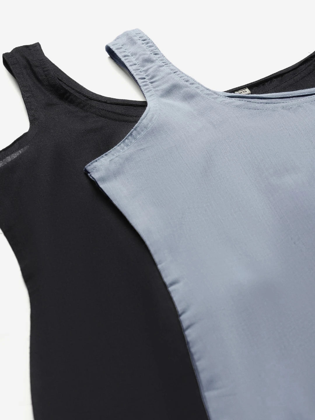 Ada Grey and Black Cotton Long Slips Combo of 2 A294753.