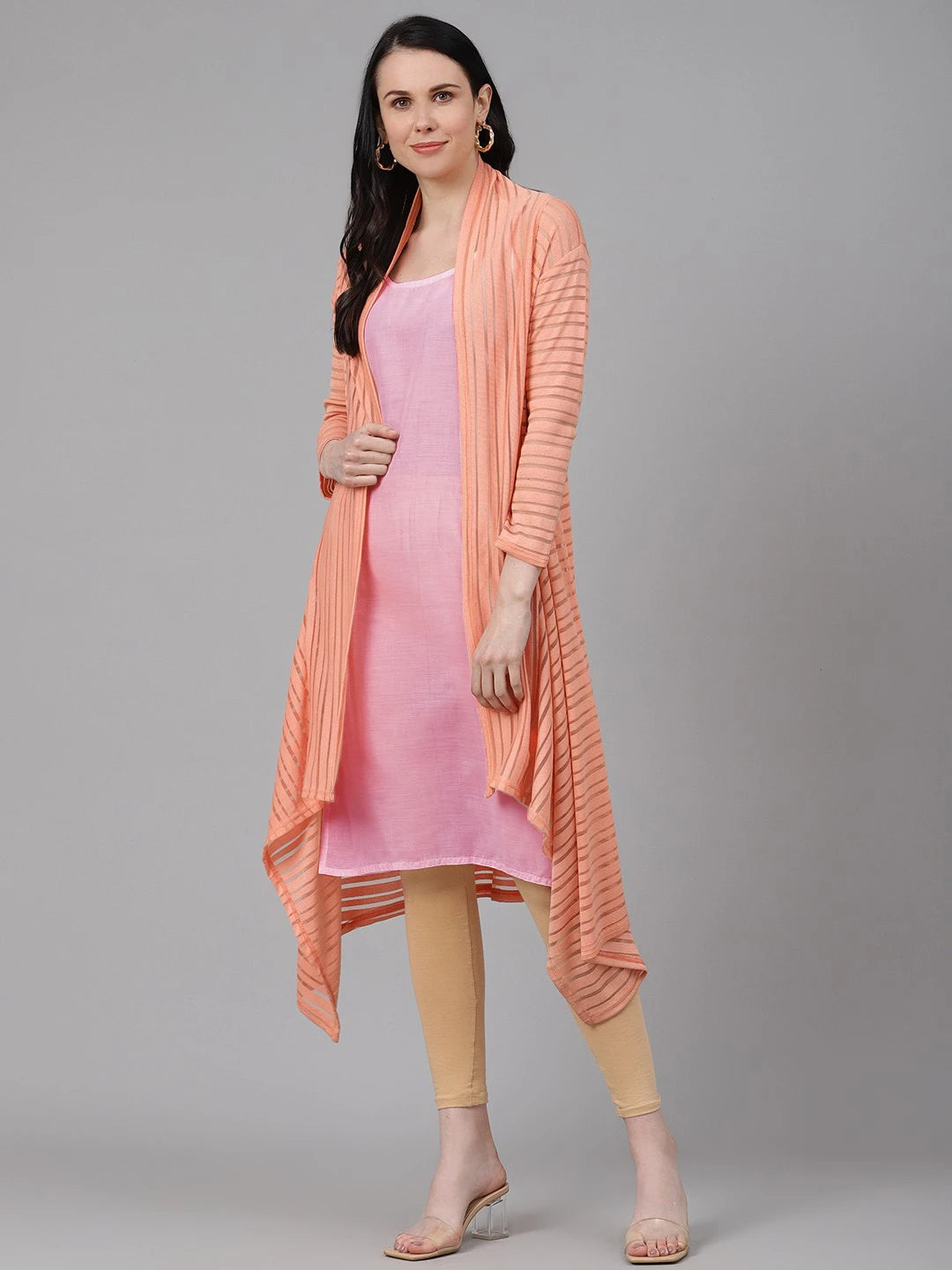 Ada Pink and Black Cotton Long Slips Combo of 2 A286389.