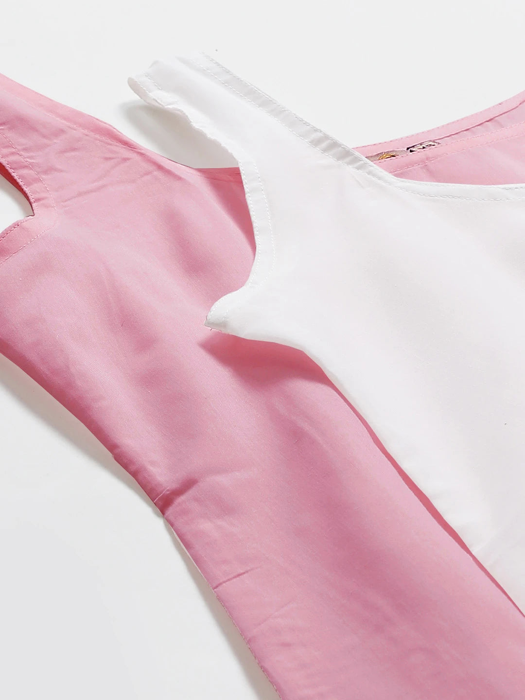 Ada Pink and White Cotton Long Slips Combo of 2  A301648.