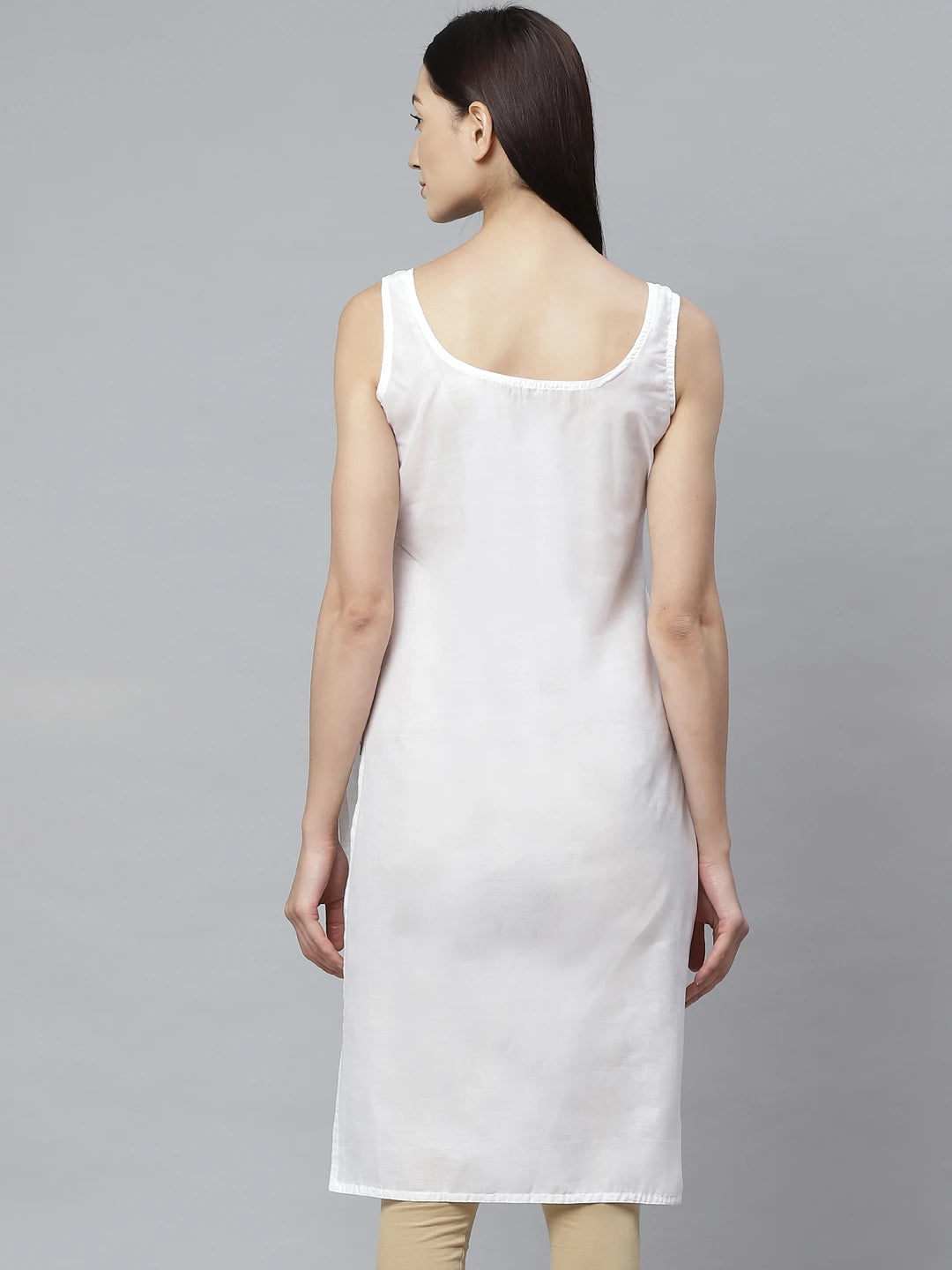 Ada Pink and White Cotton Long Slips Combo of 2  A301648.