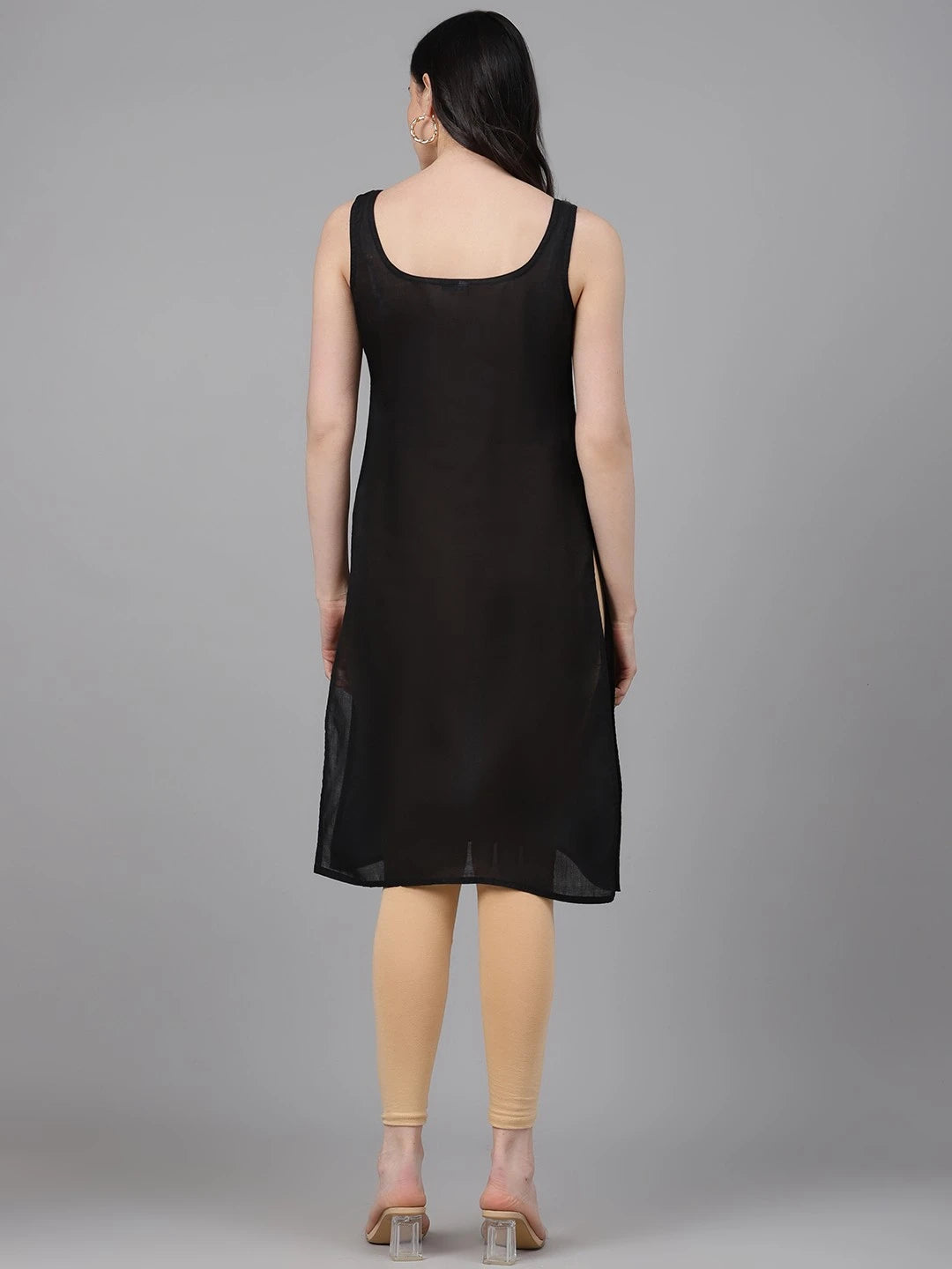 Ada Black and Light Blue Cotton Long Slips Combo of 2  A294630.