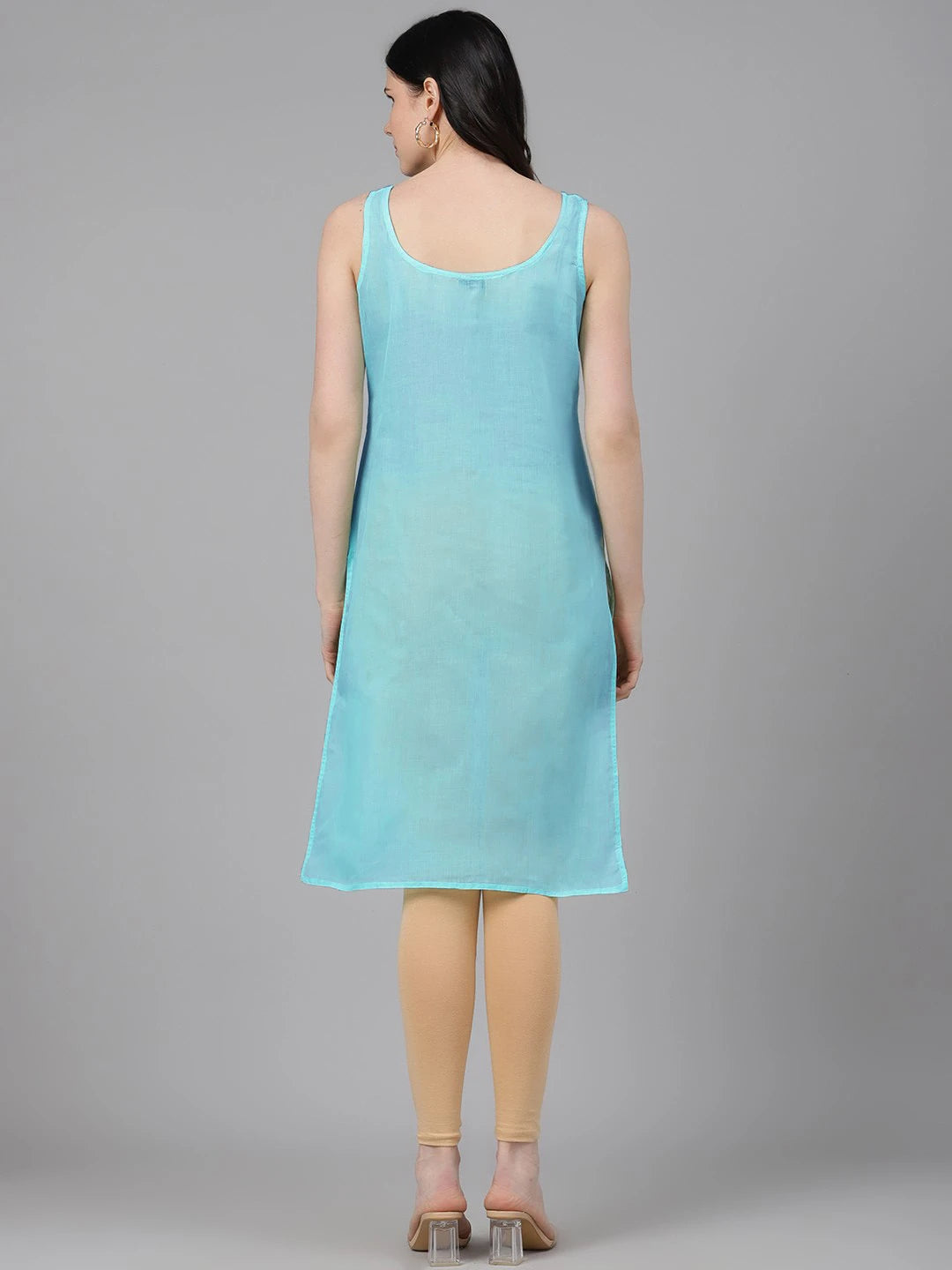 Ada Black and Light Blue Cotton Long Slips Combo of 2  A294630.