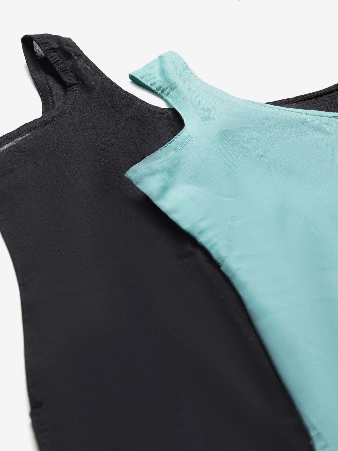 Ada Black and Light Blue Cotton Long Slips Combo of 2  A294630.