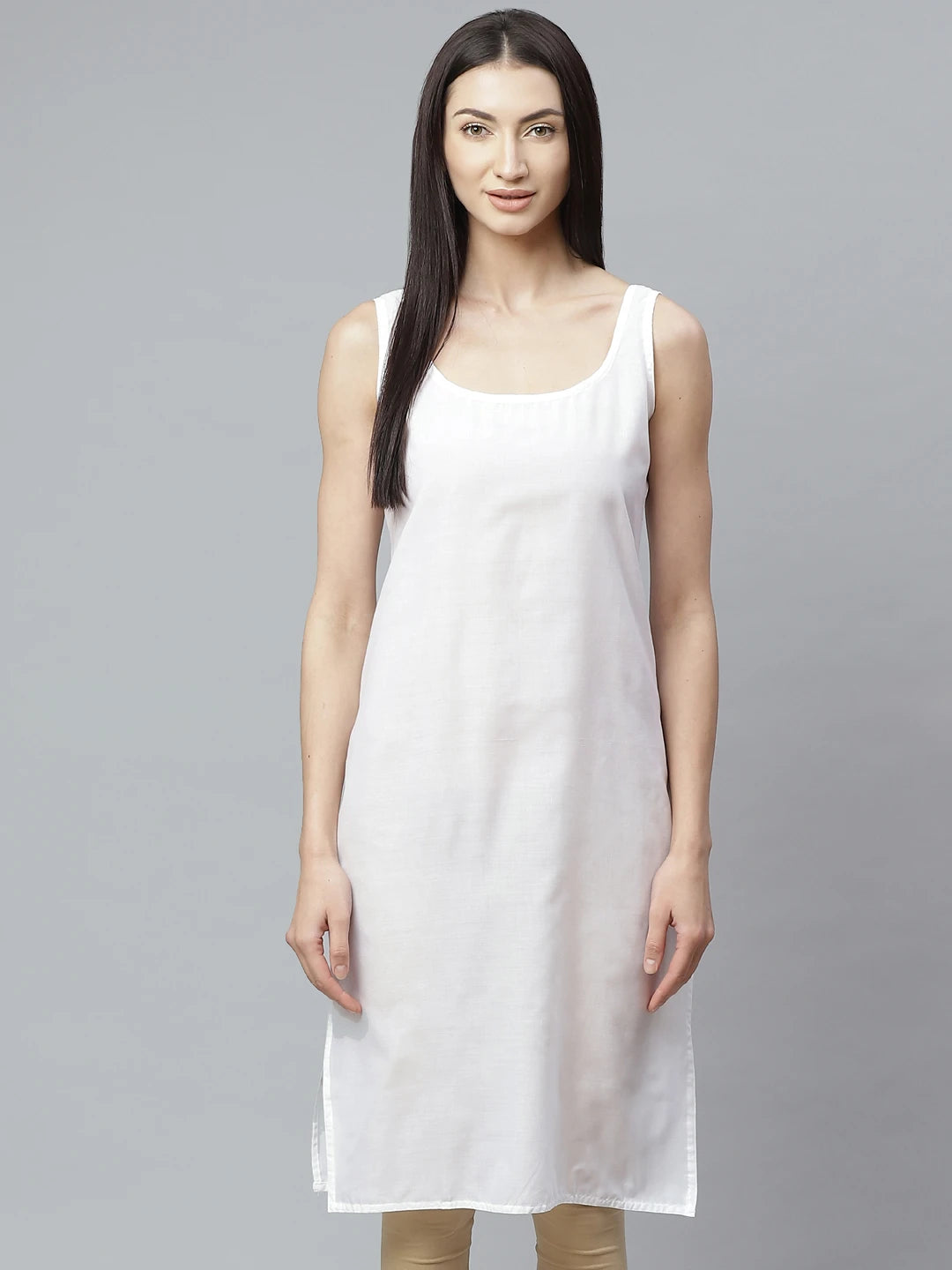 Ada White and Light Blue Cotton Long Slips Combo of 2 A294700.