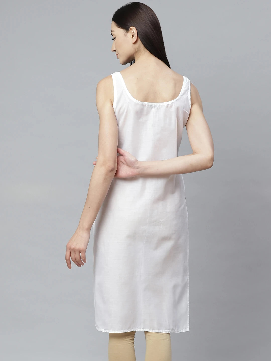 Ada White and Light Blue Cotton Long Slips Combo of 2 A294700.