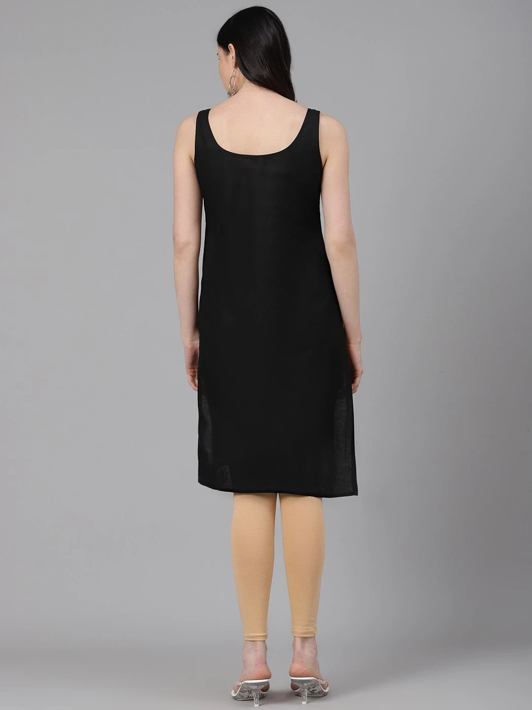 Ada Yellow and Black Cotton Long Slips Combo of 2  A279938.