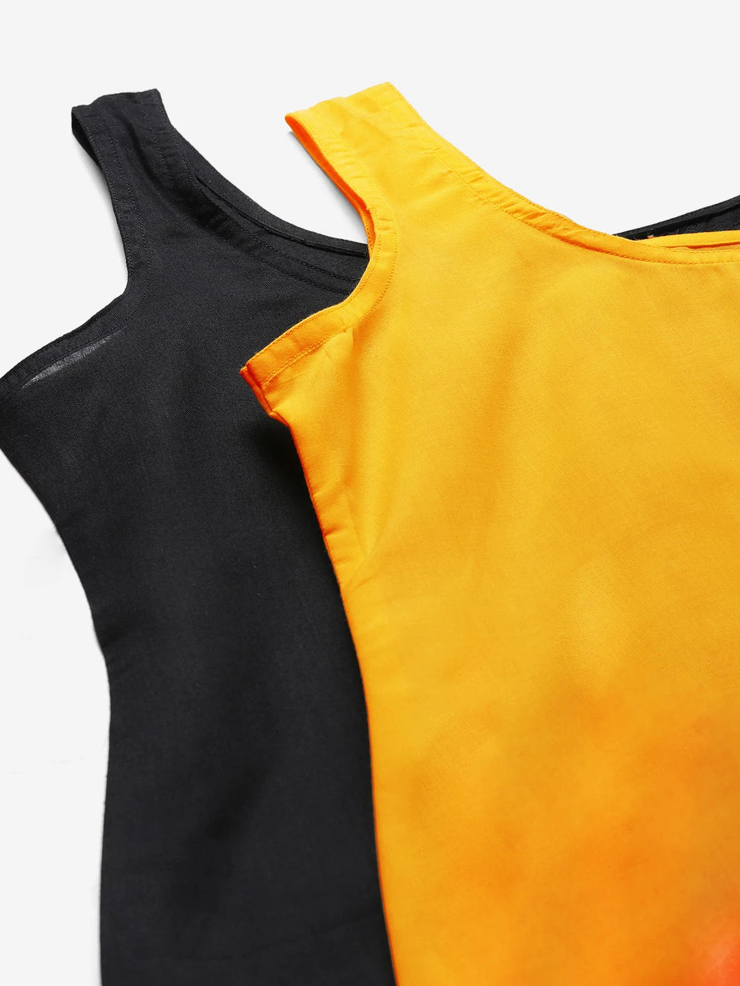 Ada Yellow and Black Cotton Long Slips Combo of 2  A279938.