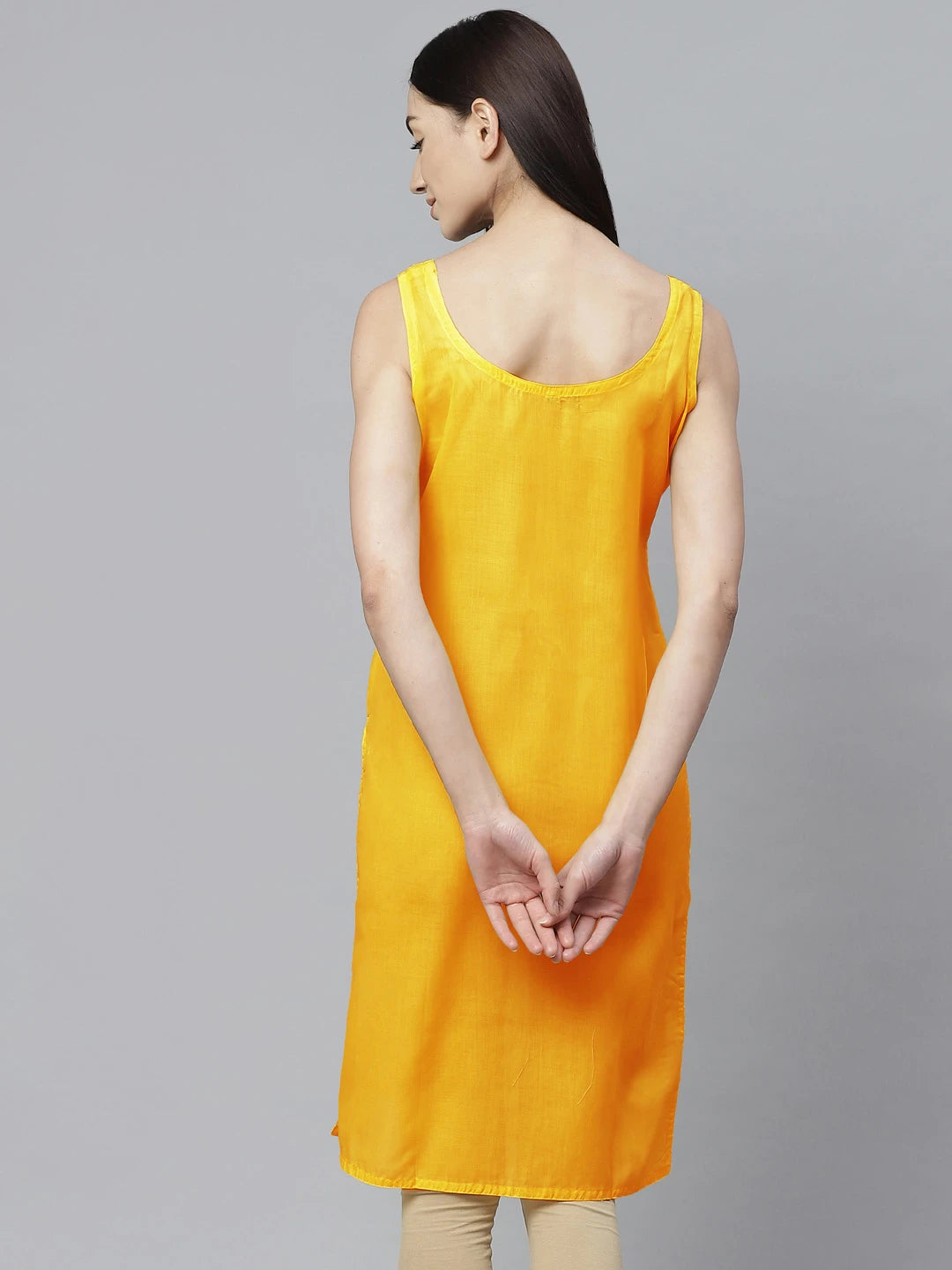 Ada Yellow and White Cotton Long Slips Combo of 2 A279955.