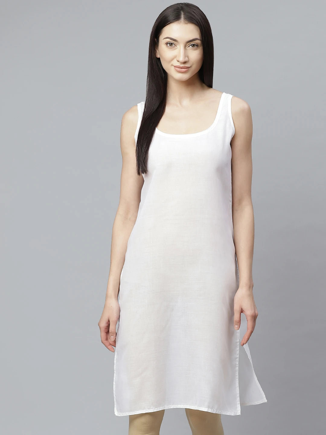 Ada Yellow and White Cotton Long Slips Combo of 2 A279955.
