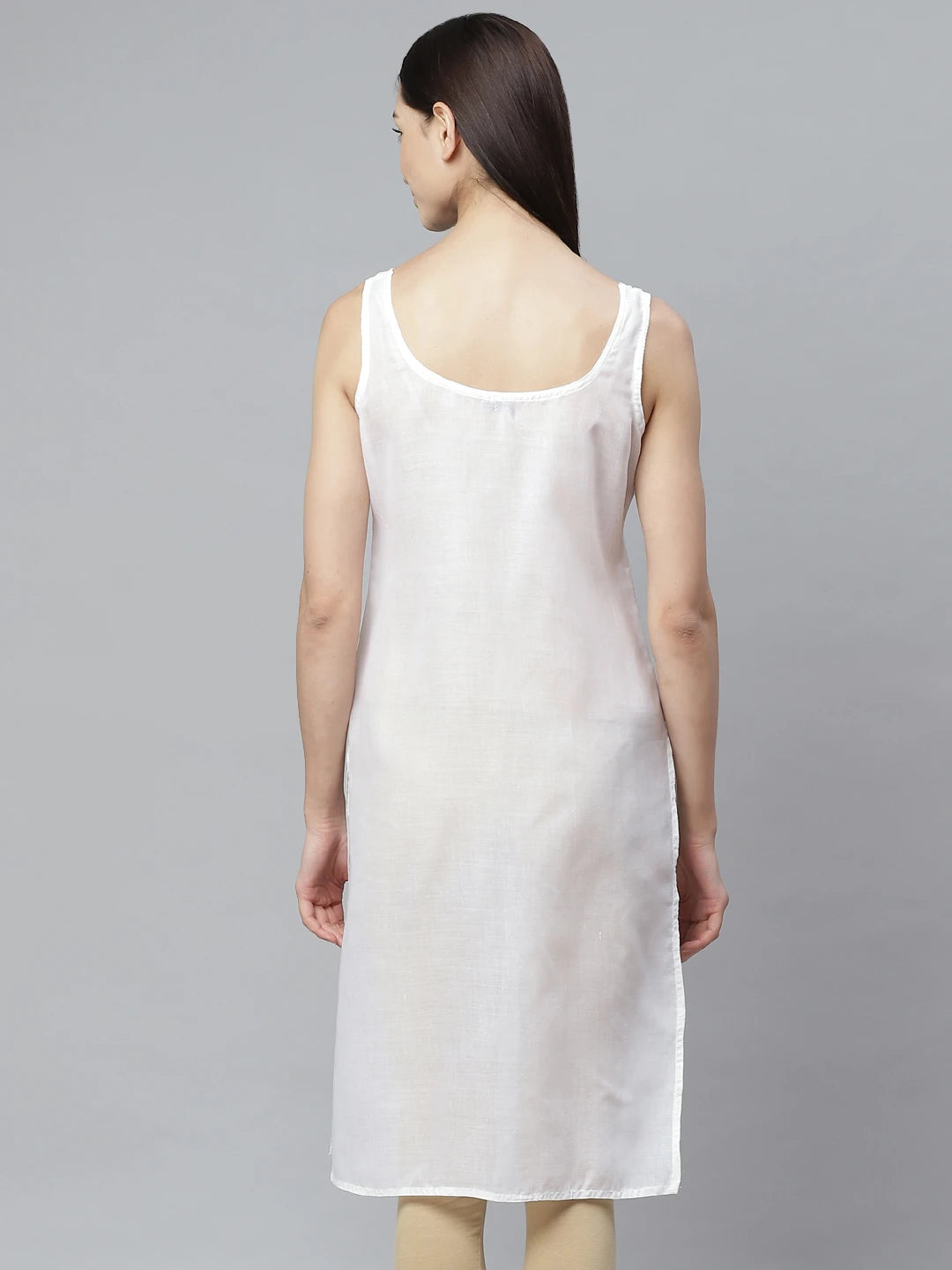 Ada Yellow and White Cotton Long Slips Combo of 2 A279955.