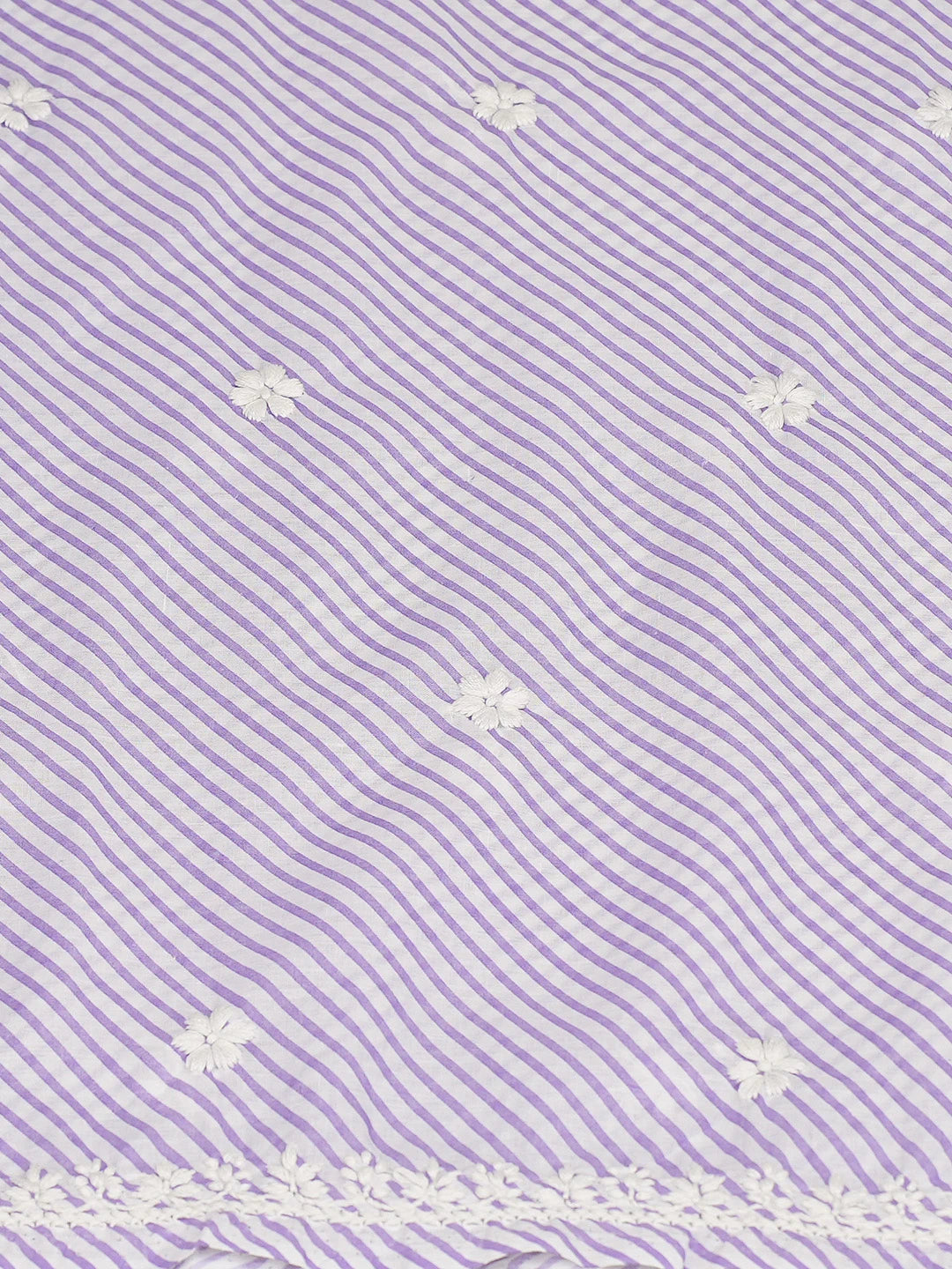 Ada Hand Embroidered Mauve and White Lehariya Print Cotton Lucknowi Chikankari Unstitched Kurta Piece 01A799471
