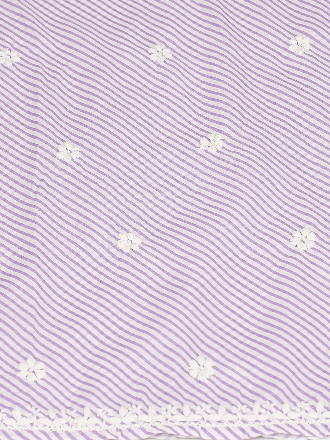 Ada Hand Embroidered Mauve and White Lehariya Print Cotton Lucknowi Chikankari Unstitched Kurta Piece 01A799482
