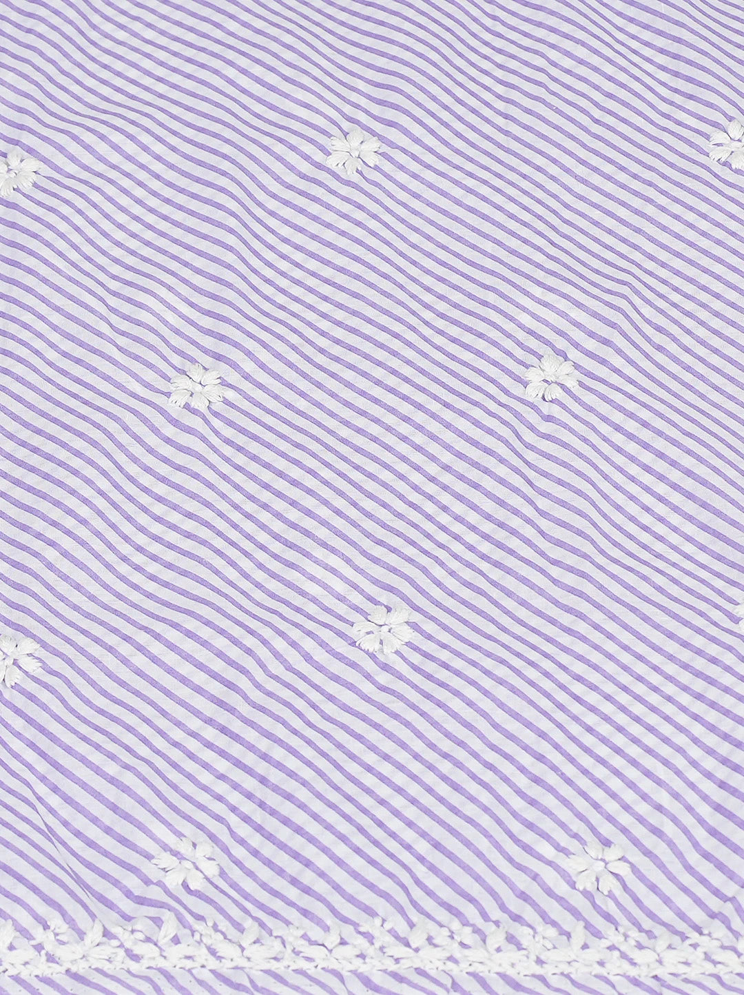 Ada Hand Embroidered Mauve and White Lehariya Print Cotton Lucknowi Chikankari Unstitched Kurta Piece 01A799481