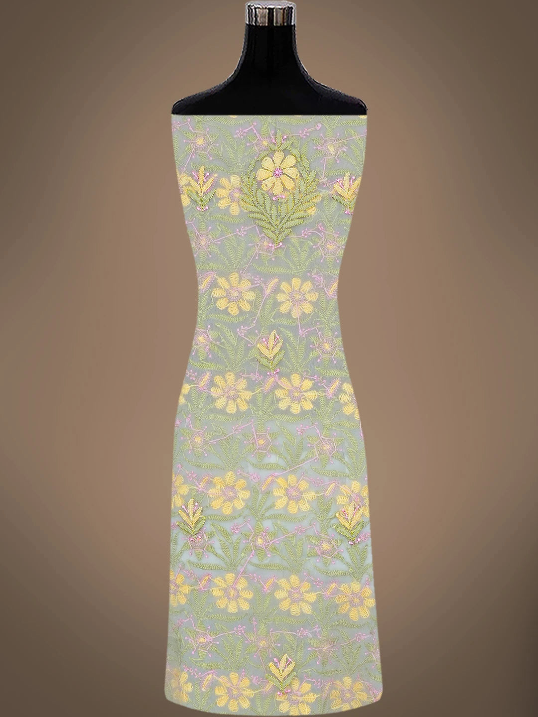 Ada Hand Embroidered Grey Georgette Lucknowi Chikankari Unstitched Suit Piece 01A799930