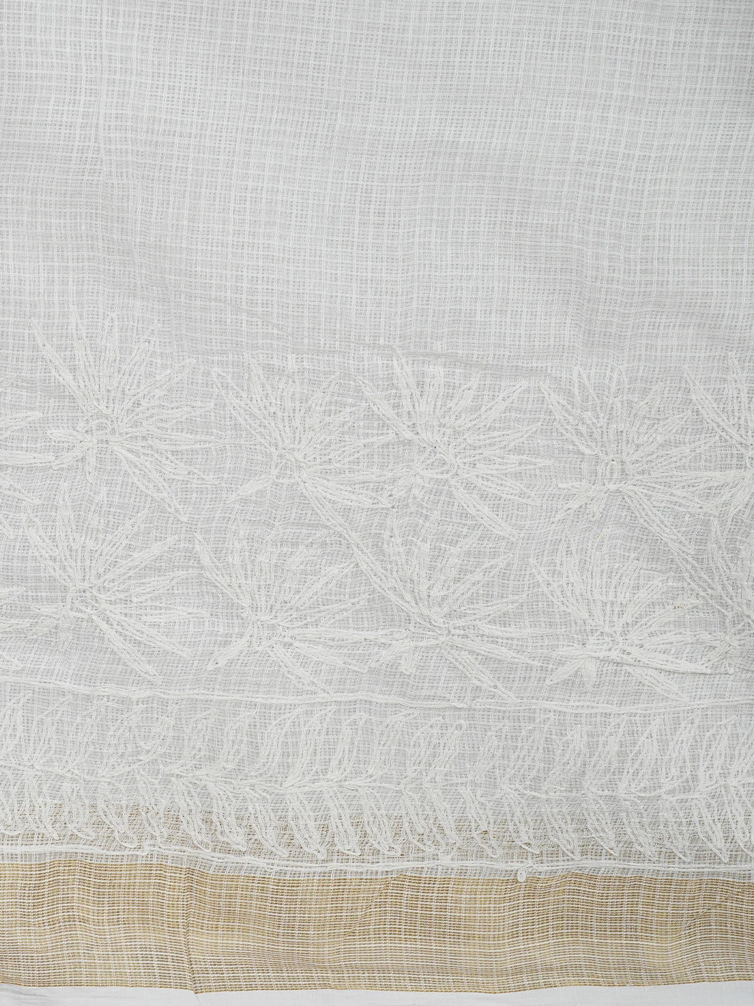 Ada Hand Embroidered White Kota Lucknowi Chikankari Saree and Blouse 01A767514