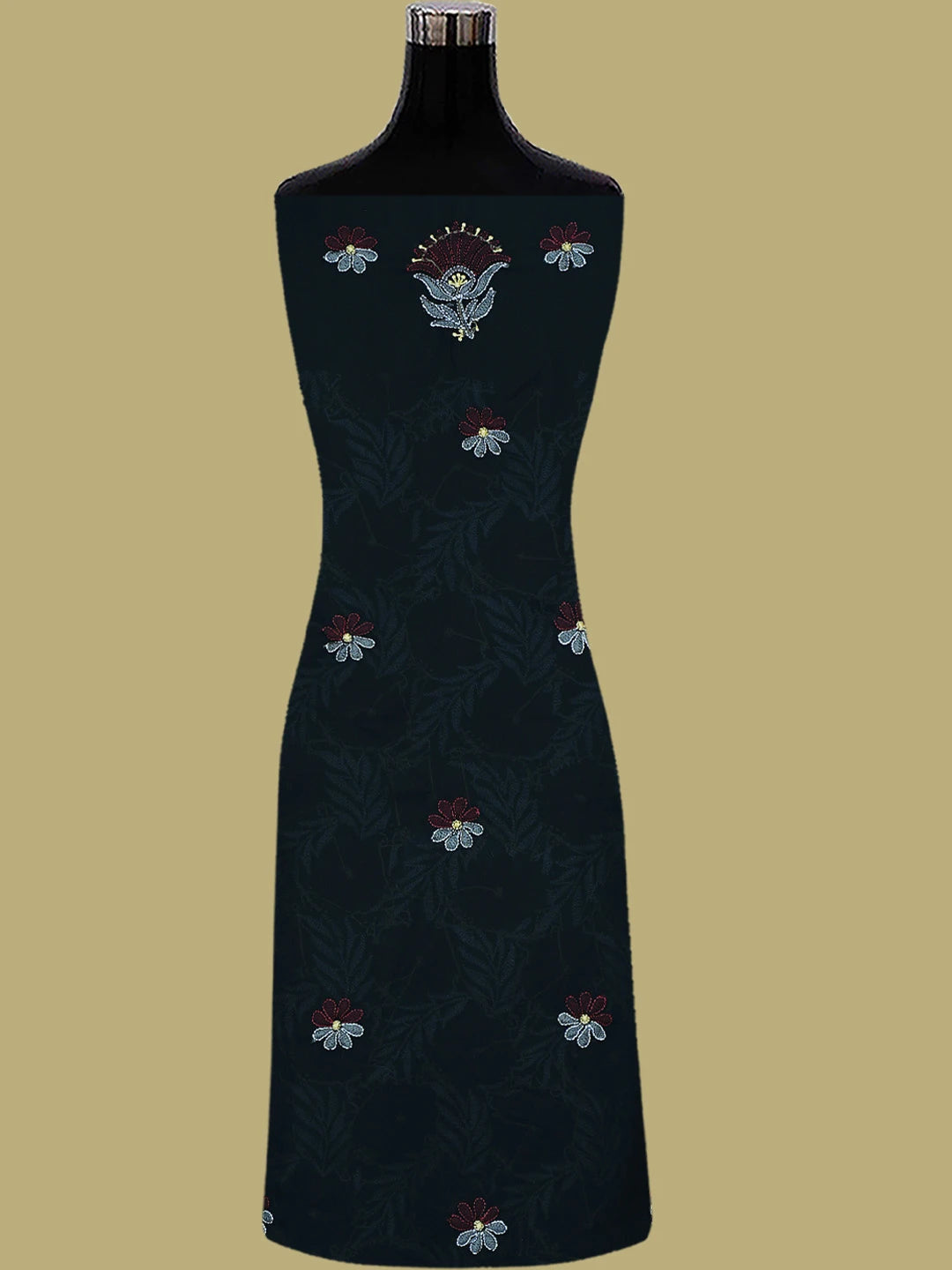 Ada Hand Embroidered Black Georgette Lucknowi Chikankari Unstitched Suit Piece 01A799935