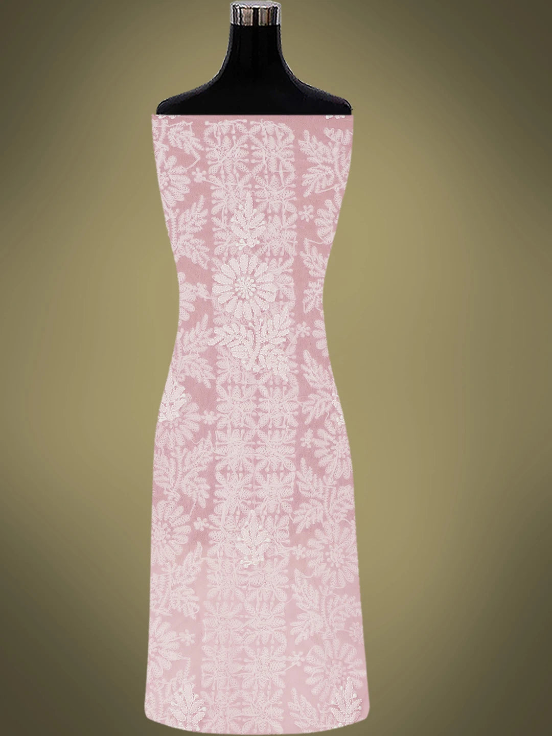 Ada Hand Embroidered Baby Pink Georgette Lucknowi Chikankari Unstitched Suit Piece 01A793518