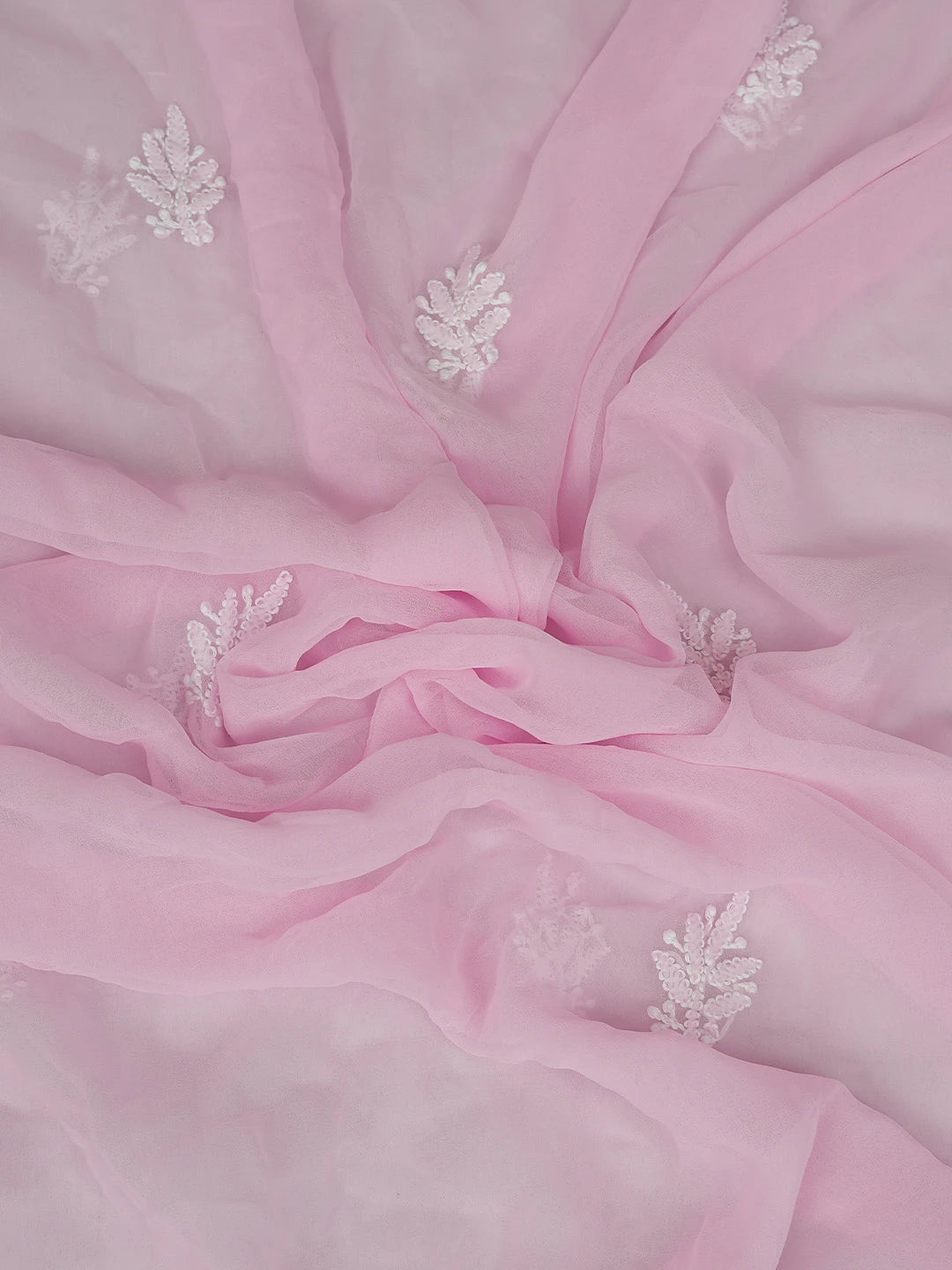 Ada Hand Embroidered Baby Pink Georgette Lucknowi Chikankari Unstitched Suit Piece 01A793518