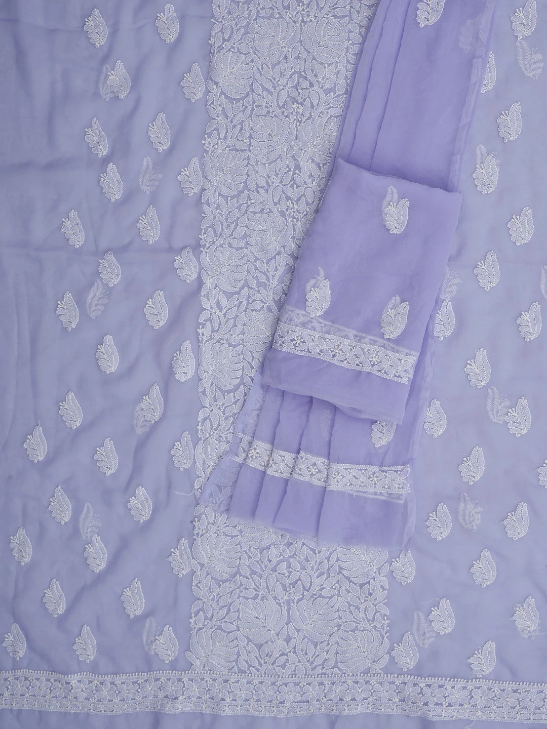 Ada Hand Embroidered Mauve Georgette Lucknowi Chikankari Unstitched Suit Piece 01A793562