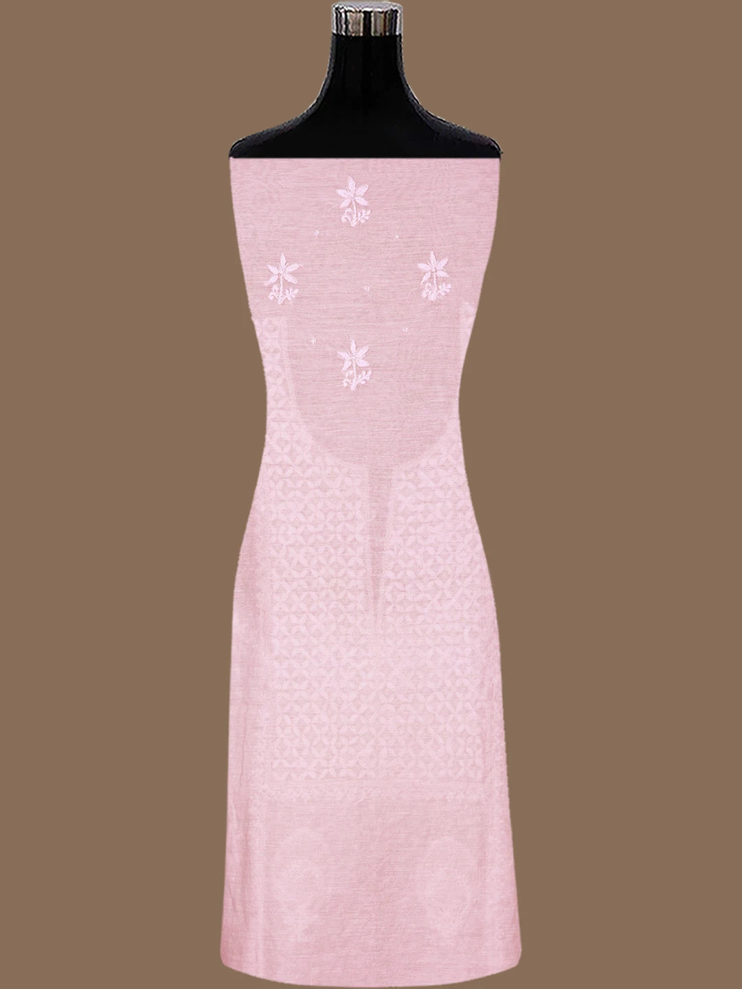 Ada Hand Embroidered Pink Chanderi Lucknowi Chikankari Unstitched Suit Piece With Cutdana Work 01A788624