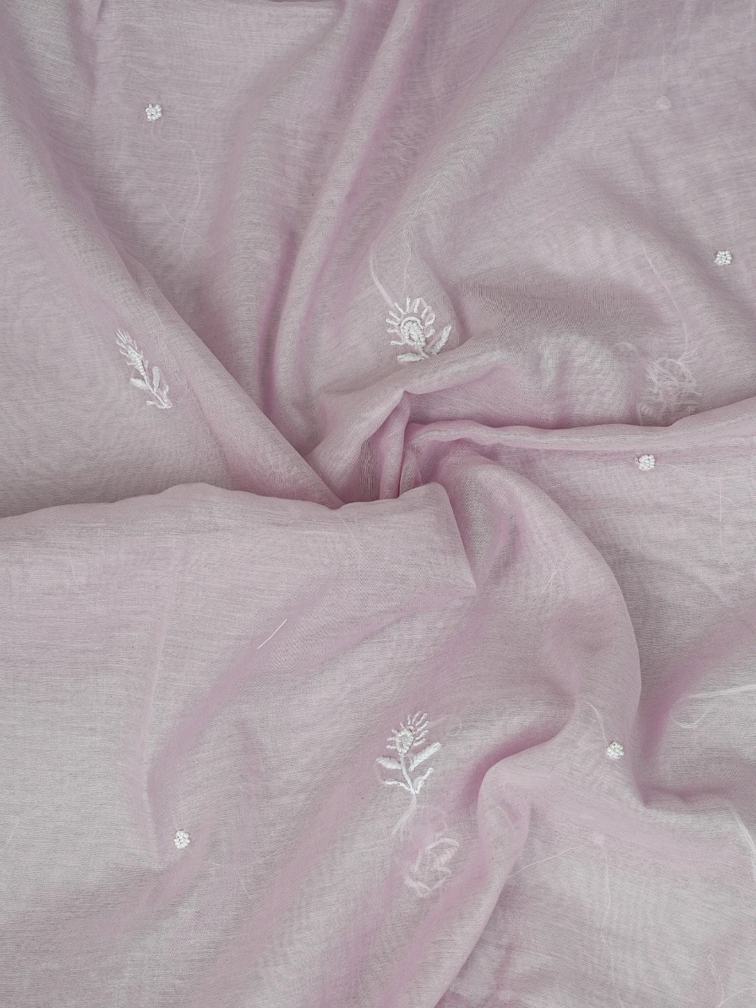 Ada Hand Embroidered Lavender Chanderi Lucknowi Chikankari Semi-Stitched Kurta Dupatta Set With Cutdana Work 01A777473