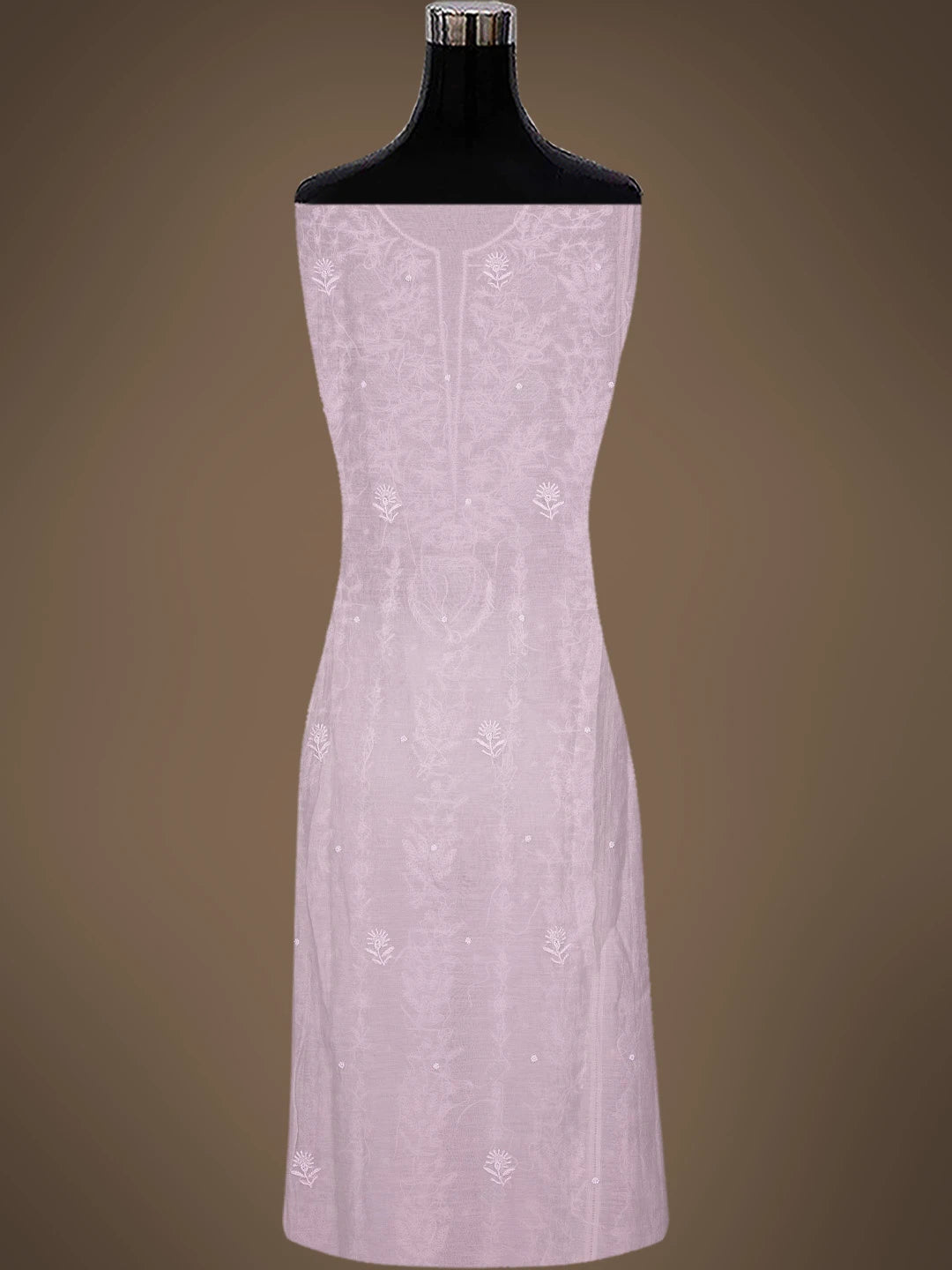 Ada Hand Embroidered Lavender Chanderi Lucknowi Chikankari Semi-Stitched Kurta Dupatta Set With Cutdana Work 01A777473