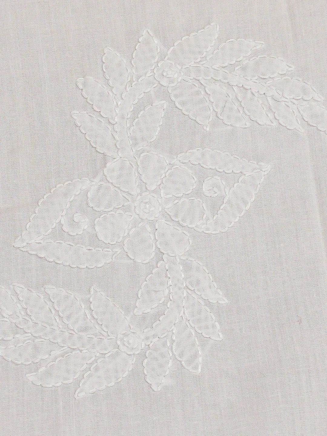 Ada Hand Embroidered White Cotton Lucknowi Chikankari Bed Sheet With Pillow Cover Set 01A757549
