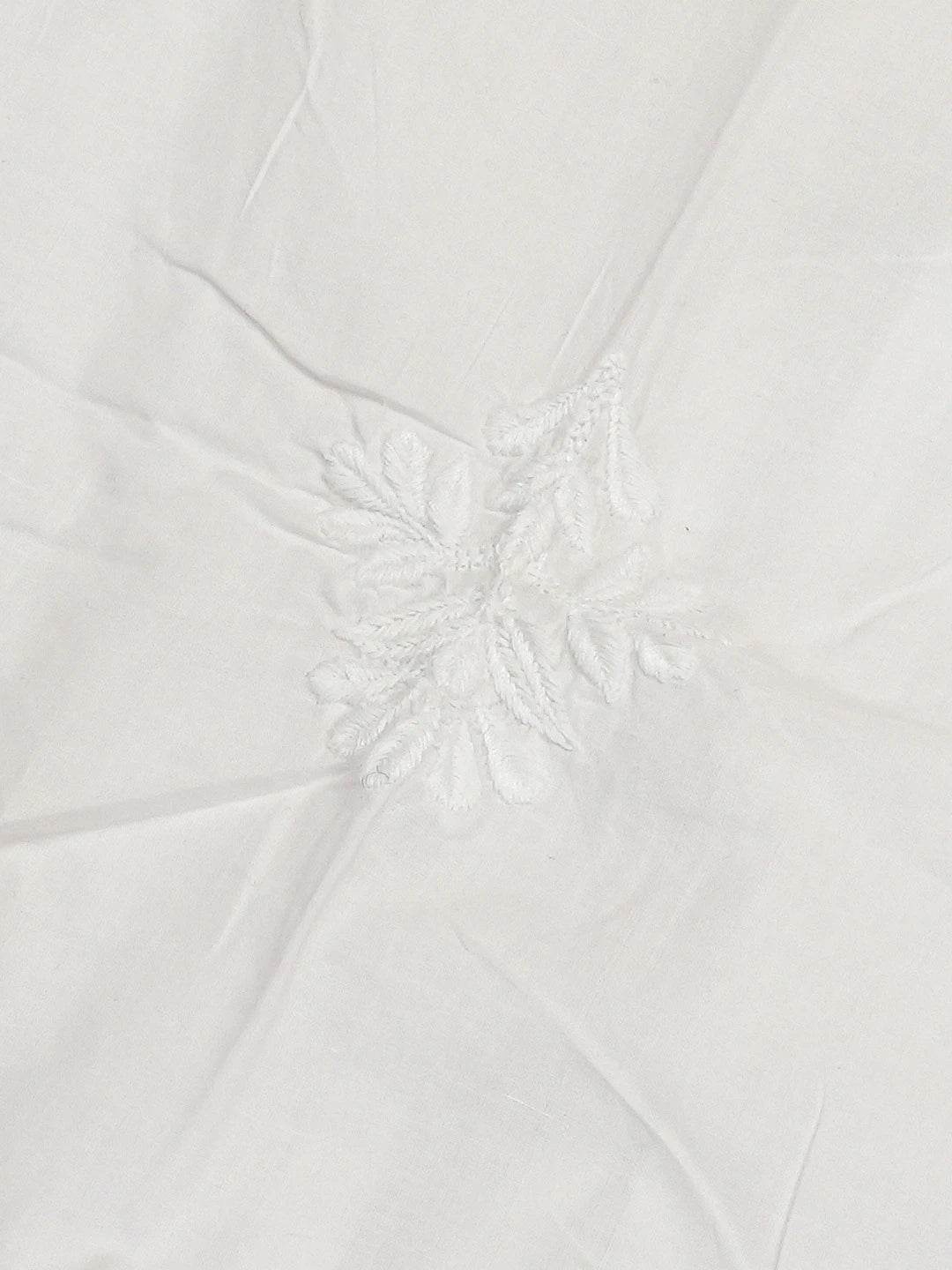 Ada Hand Embroidered White Cotton Lucknowi Chikankari Cushion Cover 01A752297