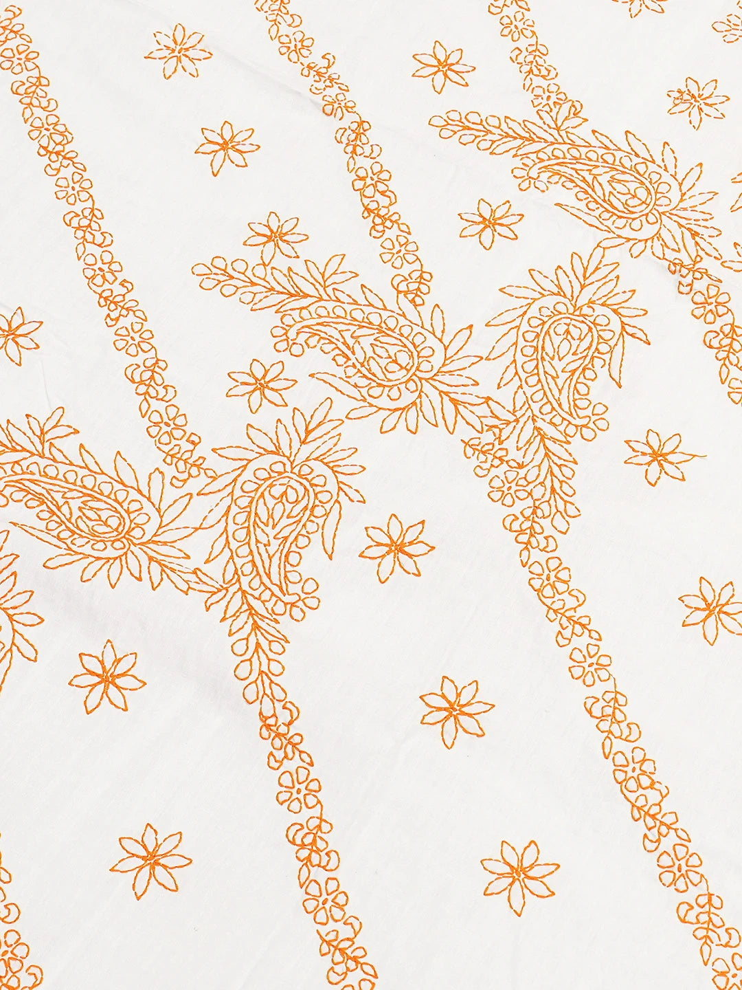 Ada Hand Embroidered White Cotton Lucknowi Chikankari Bed Sheet With Pillow Cover Set 01A663402
