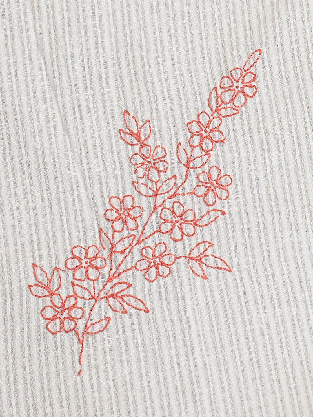Ada Hand Embroidered White Cotton Lucknowi Chikankari Bed Sheet With Pillow Cover Set 01A661164