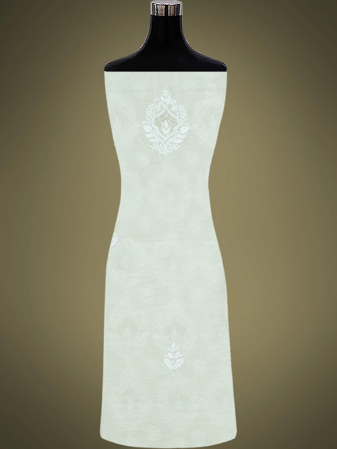 Ada Hand Embroidered Pastel Grey Chanderi Lucknowi Chikankari Unstitched Suit Piece With Cutdana Work 01A788697
