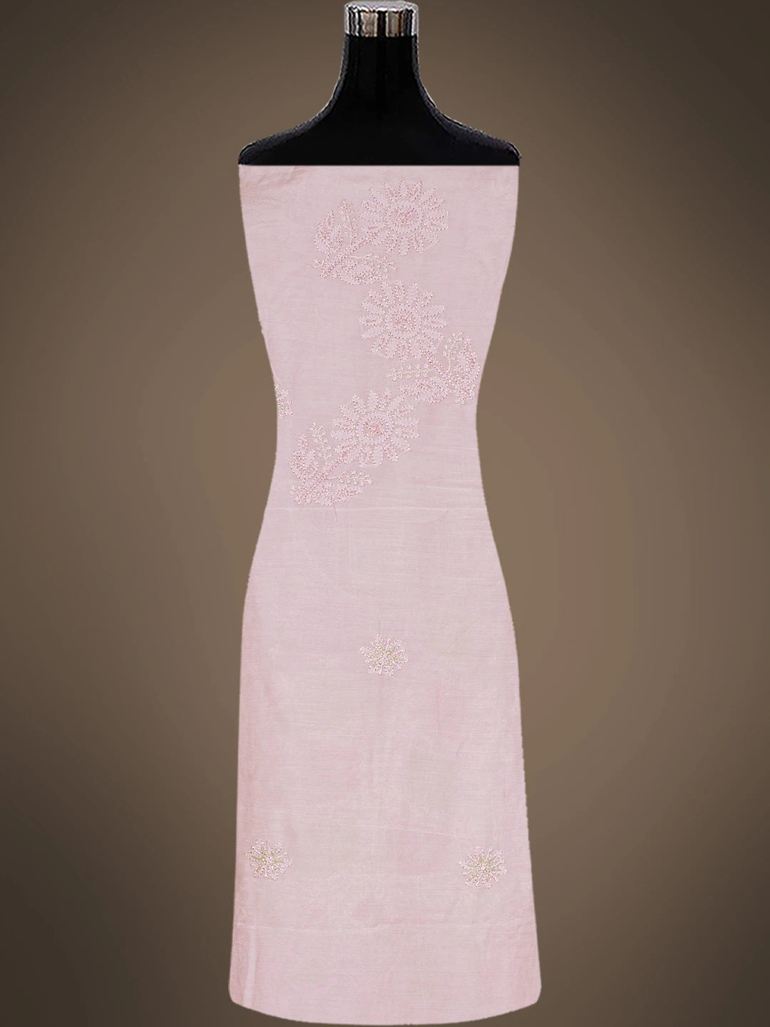 Ada Hand Embroidered Pink Muslin Lucknowi Chikankari Unstitched Suit Piece With Cutdana Work 01A746166