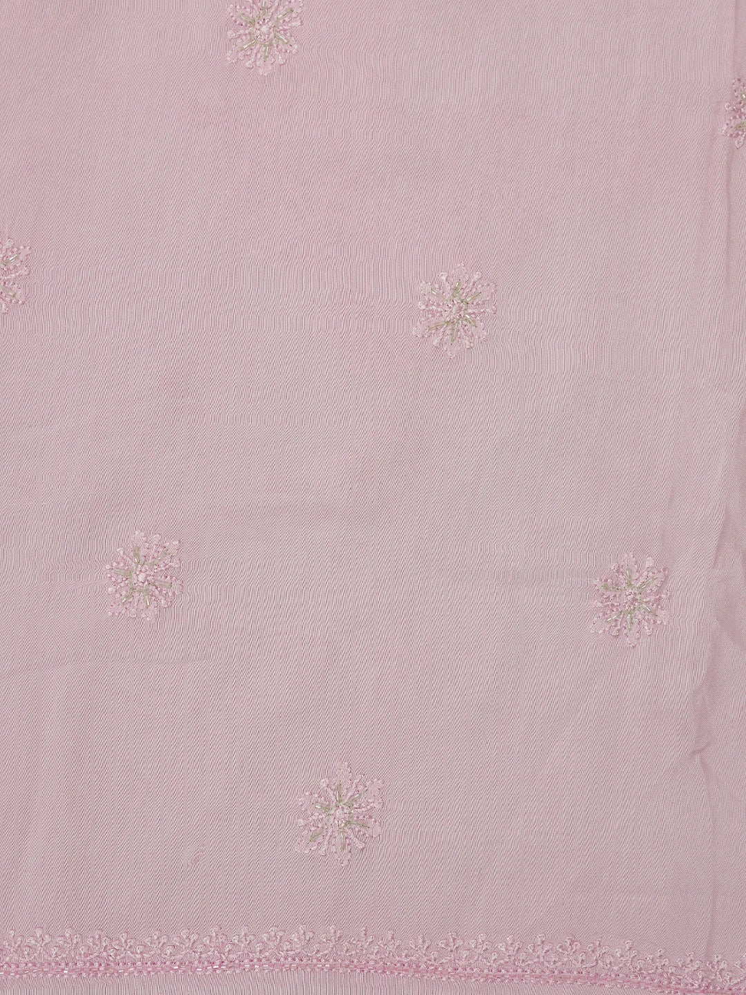 Ada Hand Embroidered Pink Muslin Lucknowi Chikankari Unstitched Suit Piece With Cutdana Work 01A746166