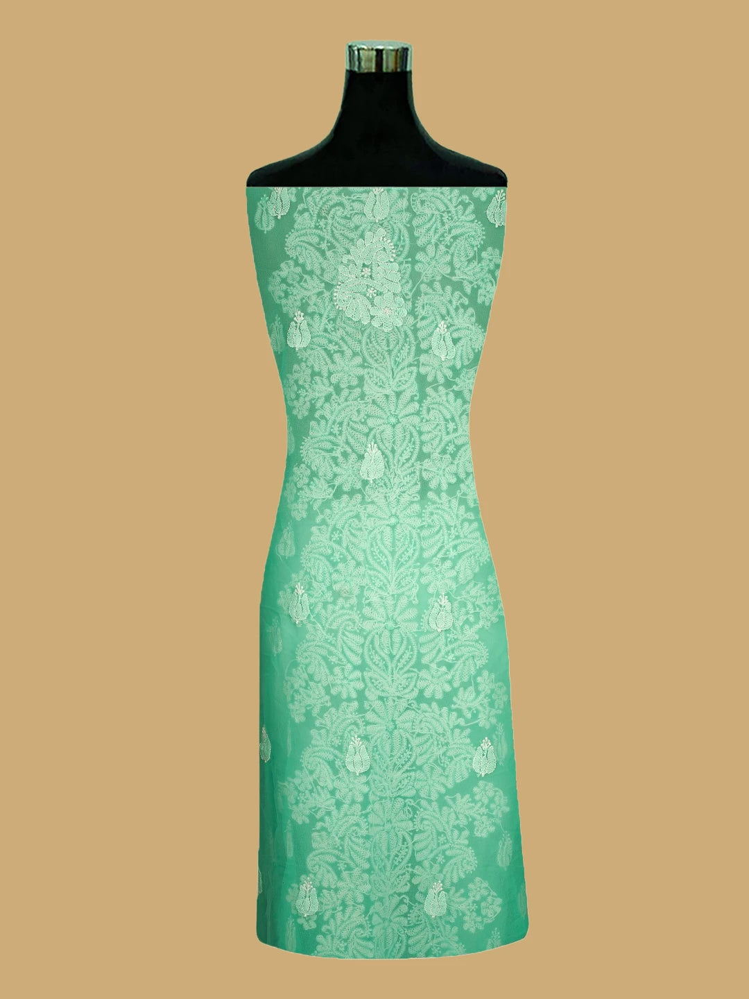 Ada Hand Embroidered Sea Green Georgette Lucknowi Chikankari Unstitched Suit Piece 01A793569