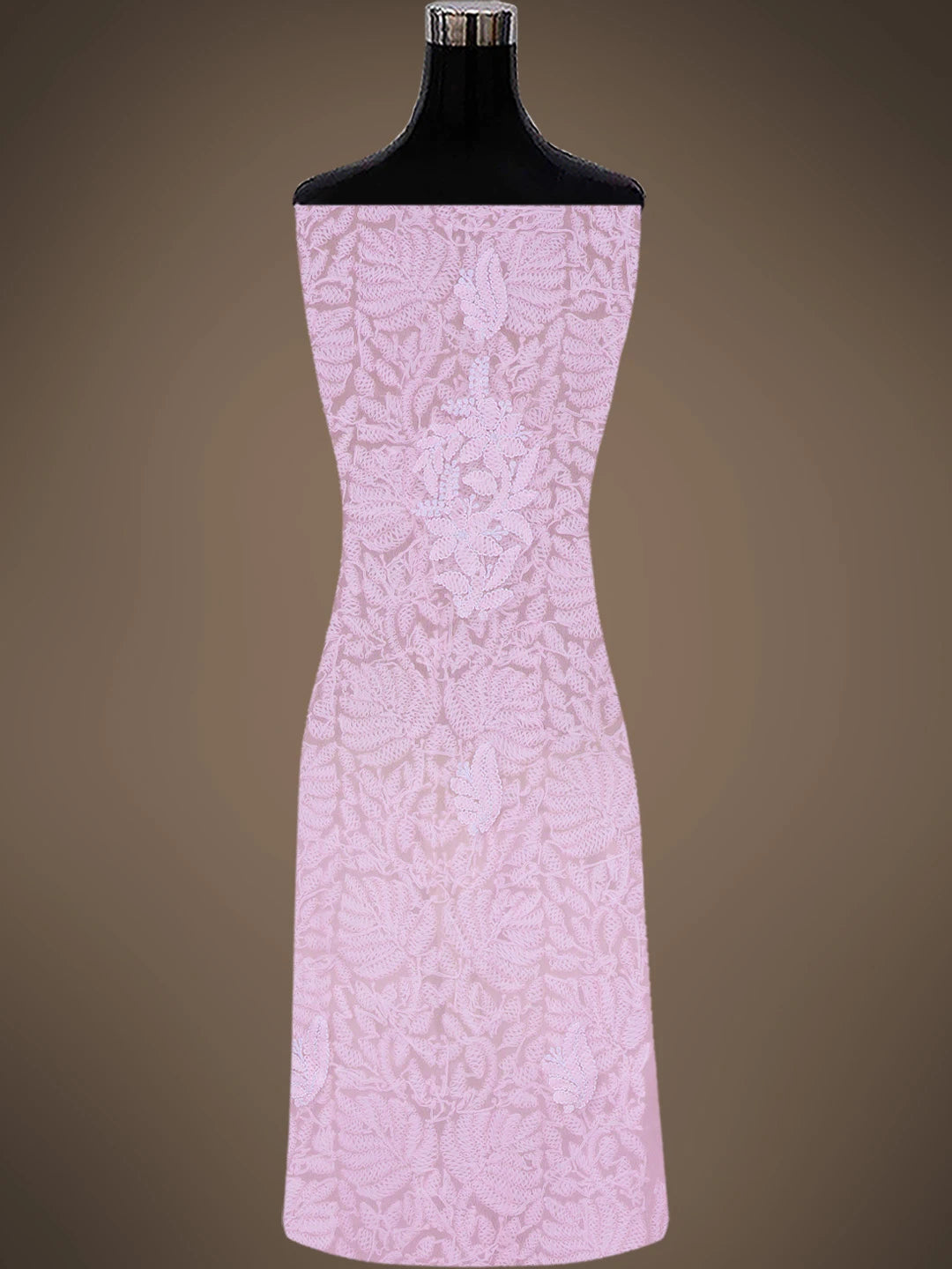 Ada Hand Embroidered Pink Georgette Lucknowi Chikankari Unstitched Suit Piece 01A793519