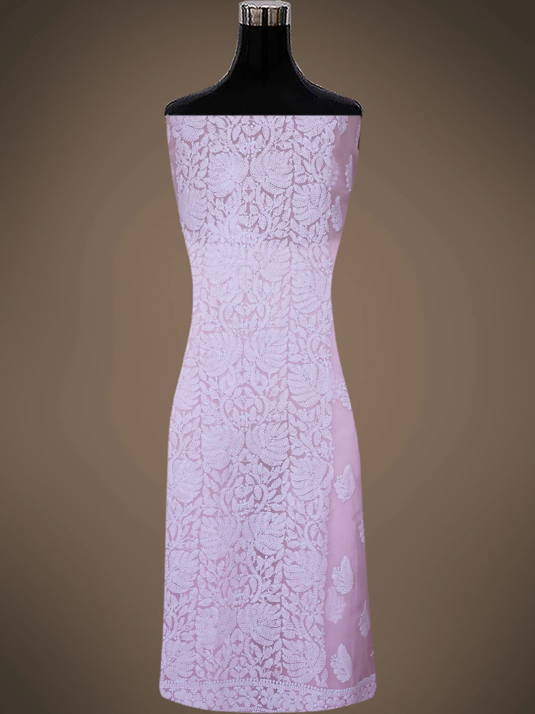 Ada Hand Embroidered Pink Georgette Lucknowi Chikankari Unstitched Suit Piece 01A793519