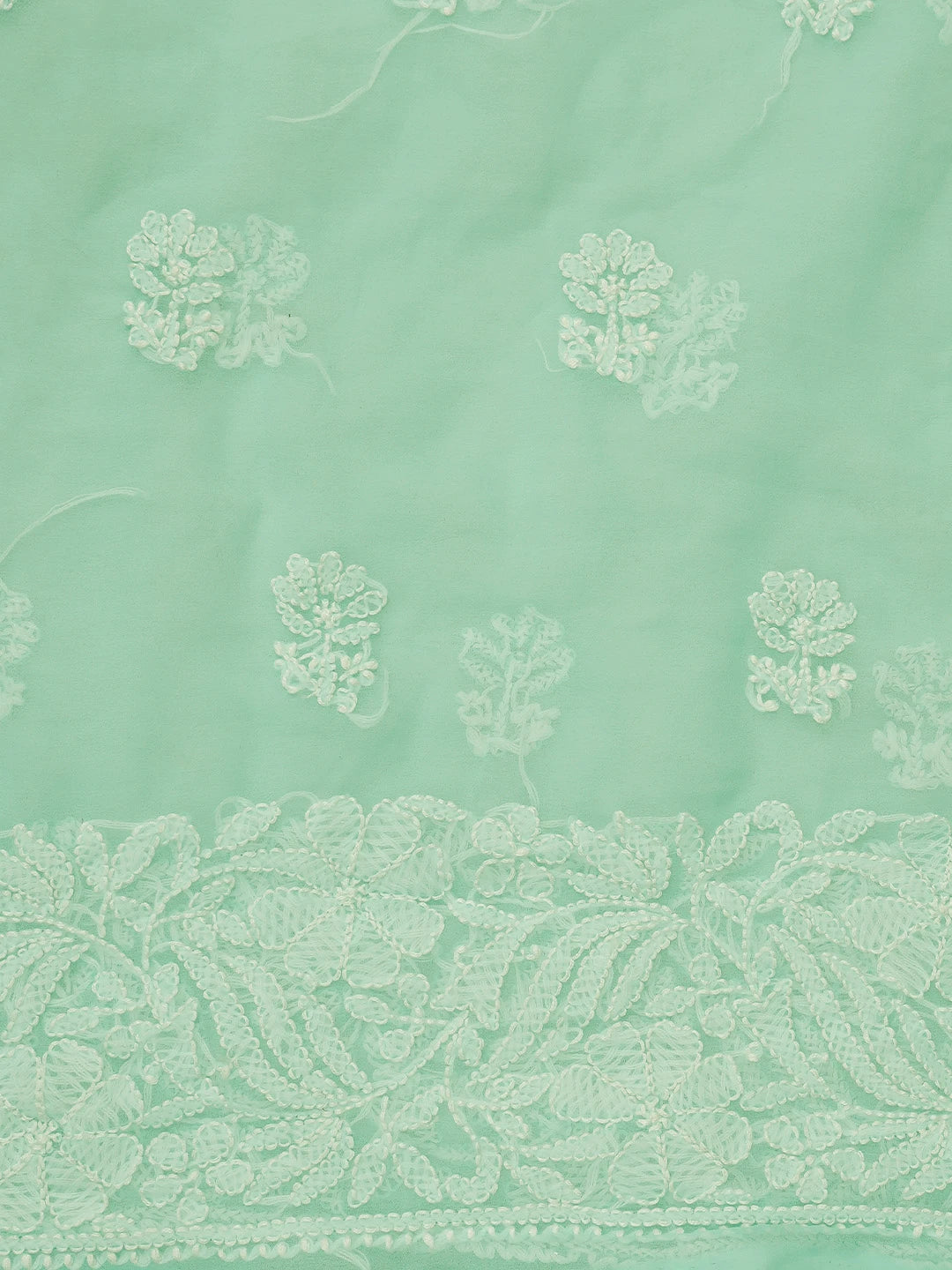 Ada Hand Embroidered Sea Green Georgette Lucknowi Chikankari Unstitched Suit Piece 01A779064