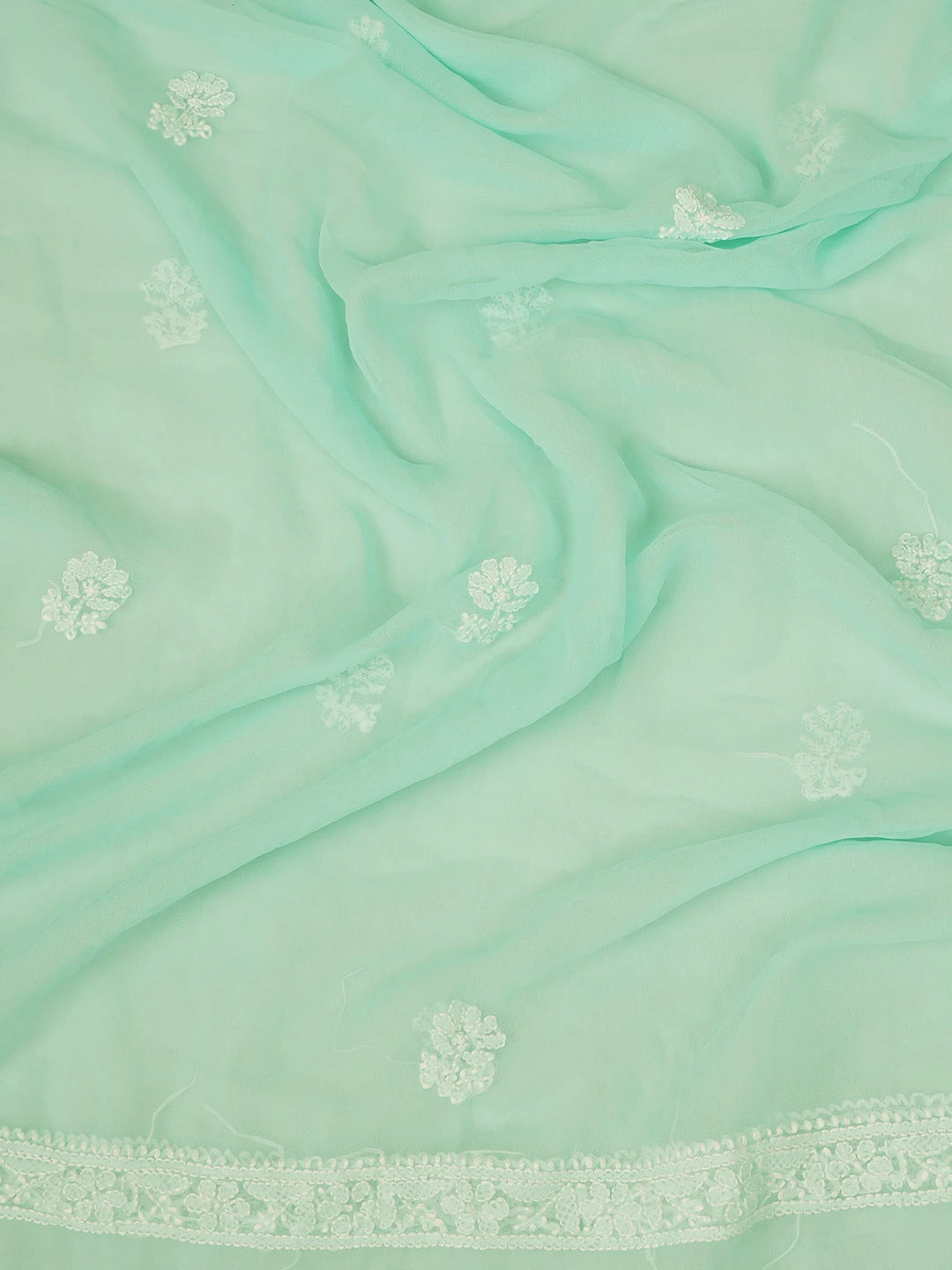 Ada Hand Embroidered Sea Green Georgette Lucknowi Chikankari Unstitched Suit Piece 01A779064