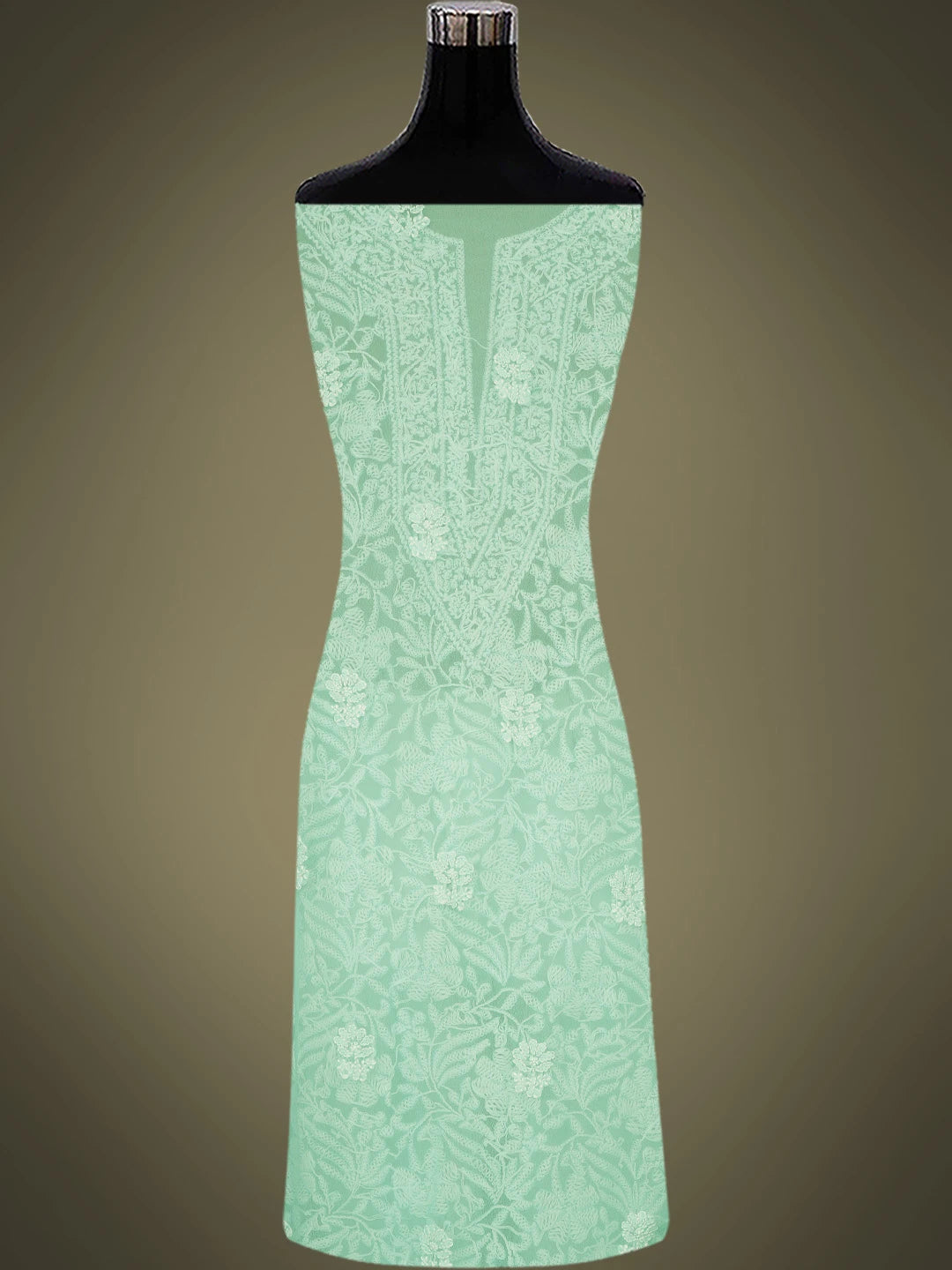 Ada Hand Embroidered Sea Green Georgette Lucknowi Chikankari Unstitched Suit Piece 01A779064